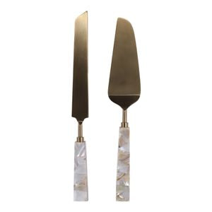 Sebring Mother of Pearl Cake Servers (Set of 2)
