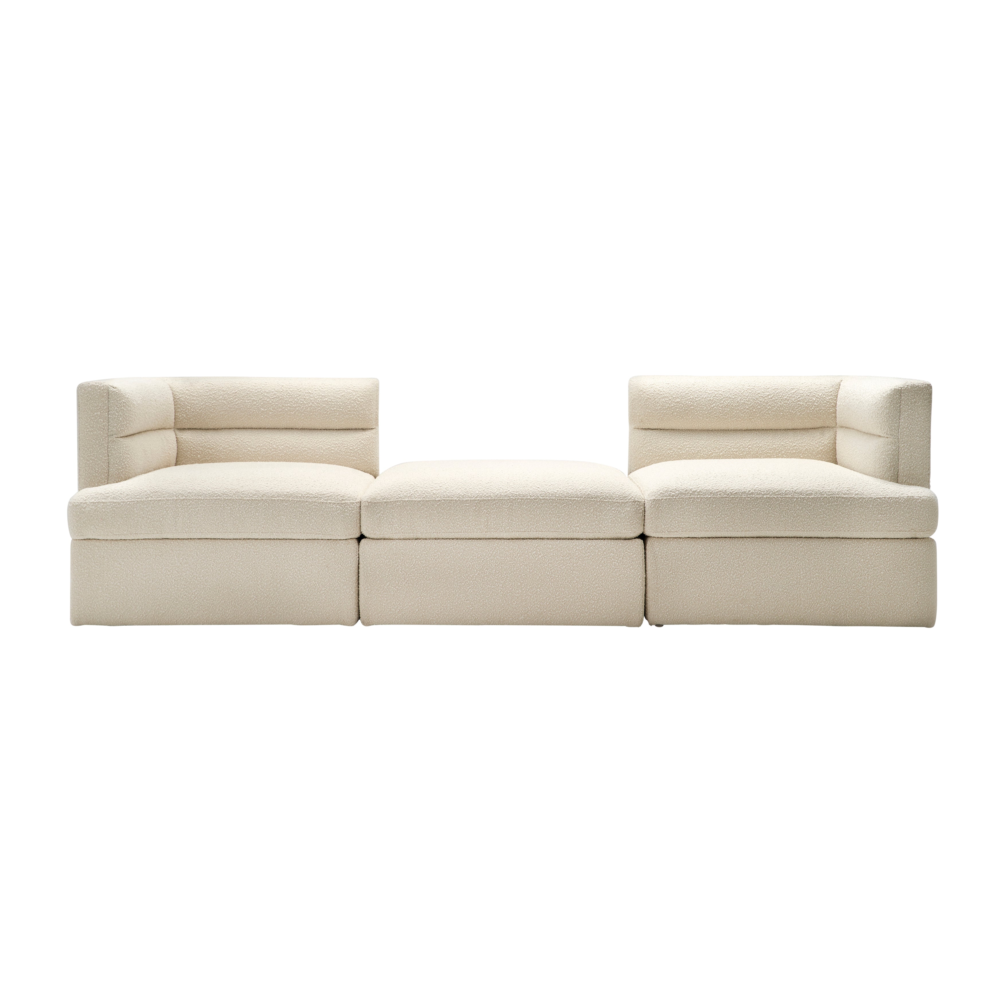 Modern, Modular Sofa, Ivory Kd 3boxes - Decor Addict, LLC