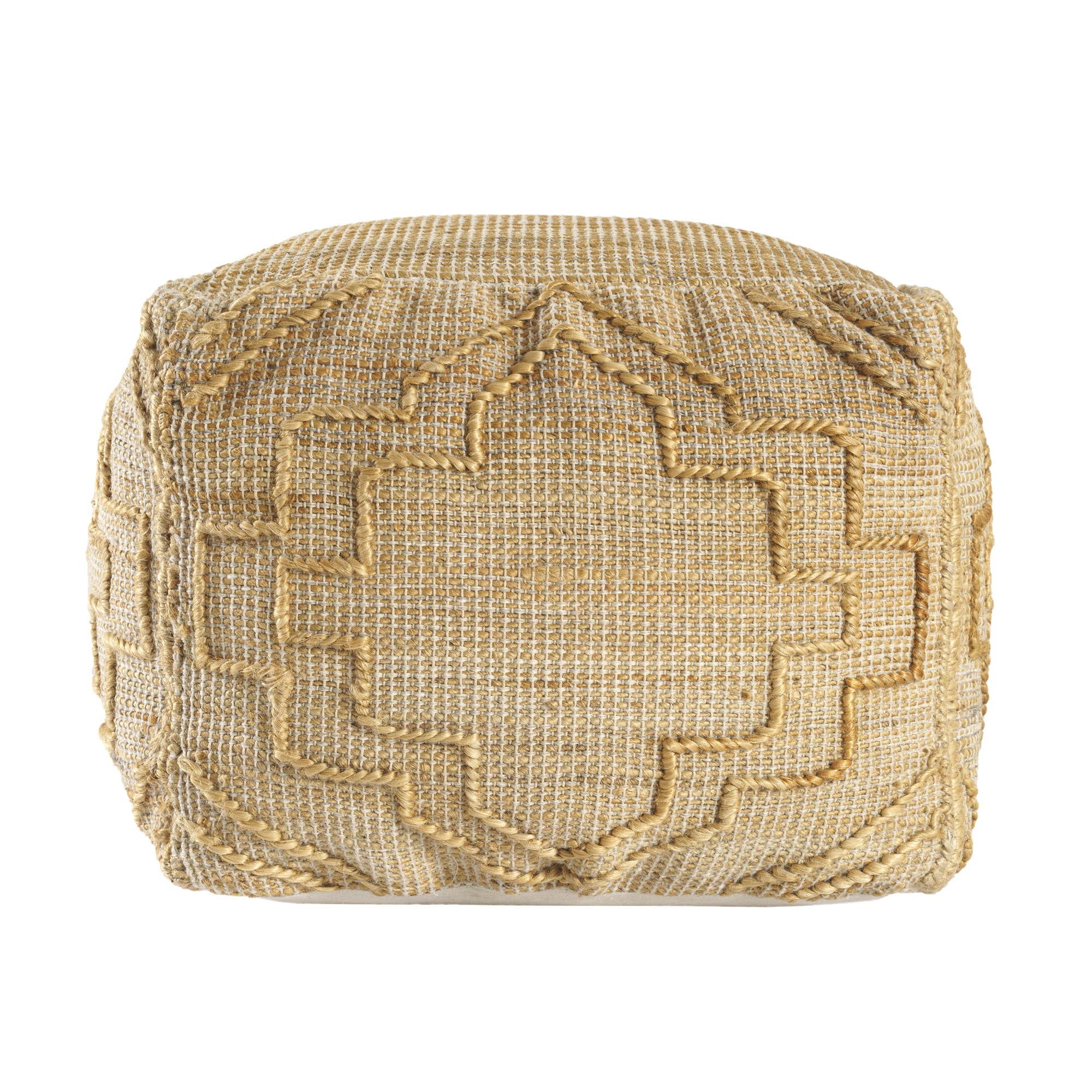 Natural Trellis Farmhouse Hand-Woven Indoor Poufs - Decor Addict, LLC