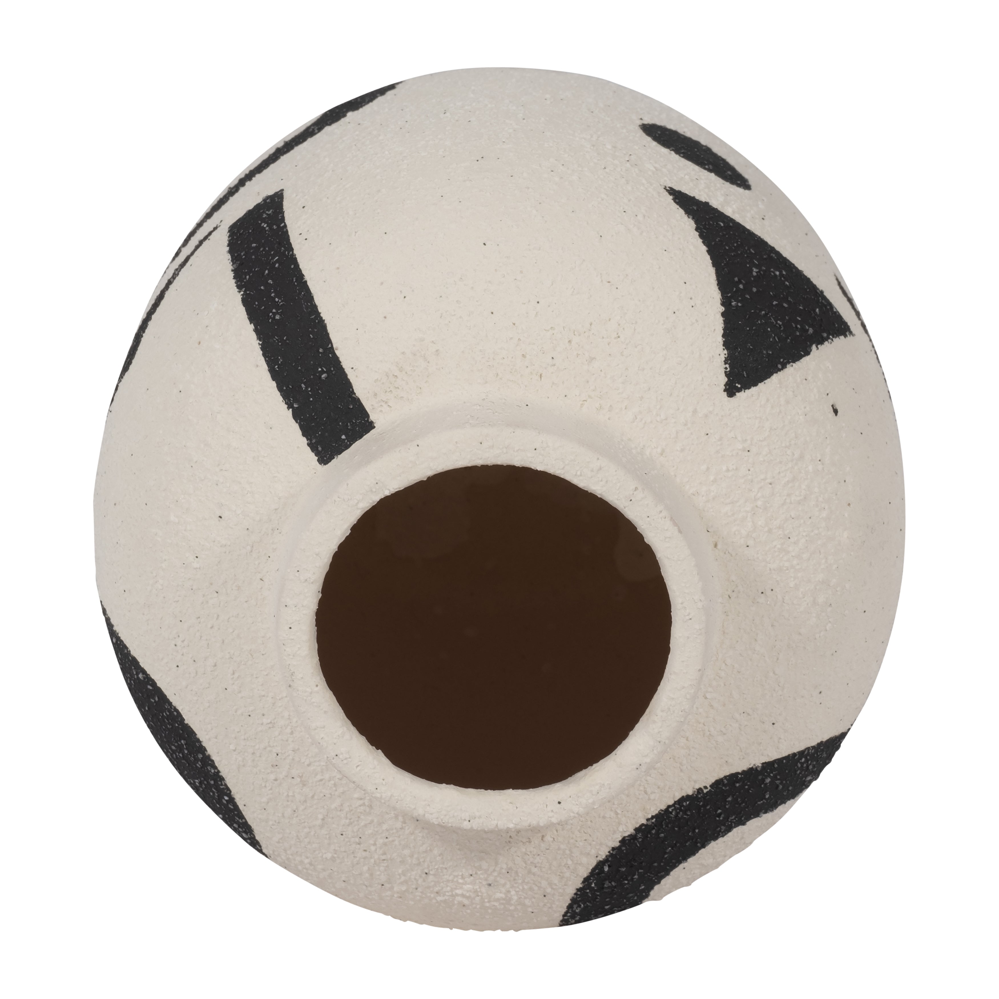 Cer, 6" Funky Bulbous Vase, Ivory/black - Decor Addict, LLC