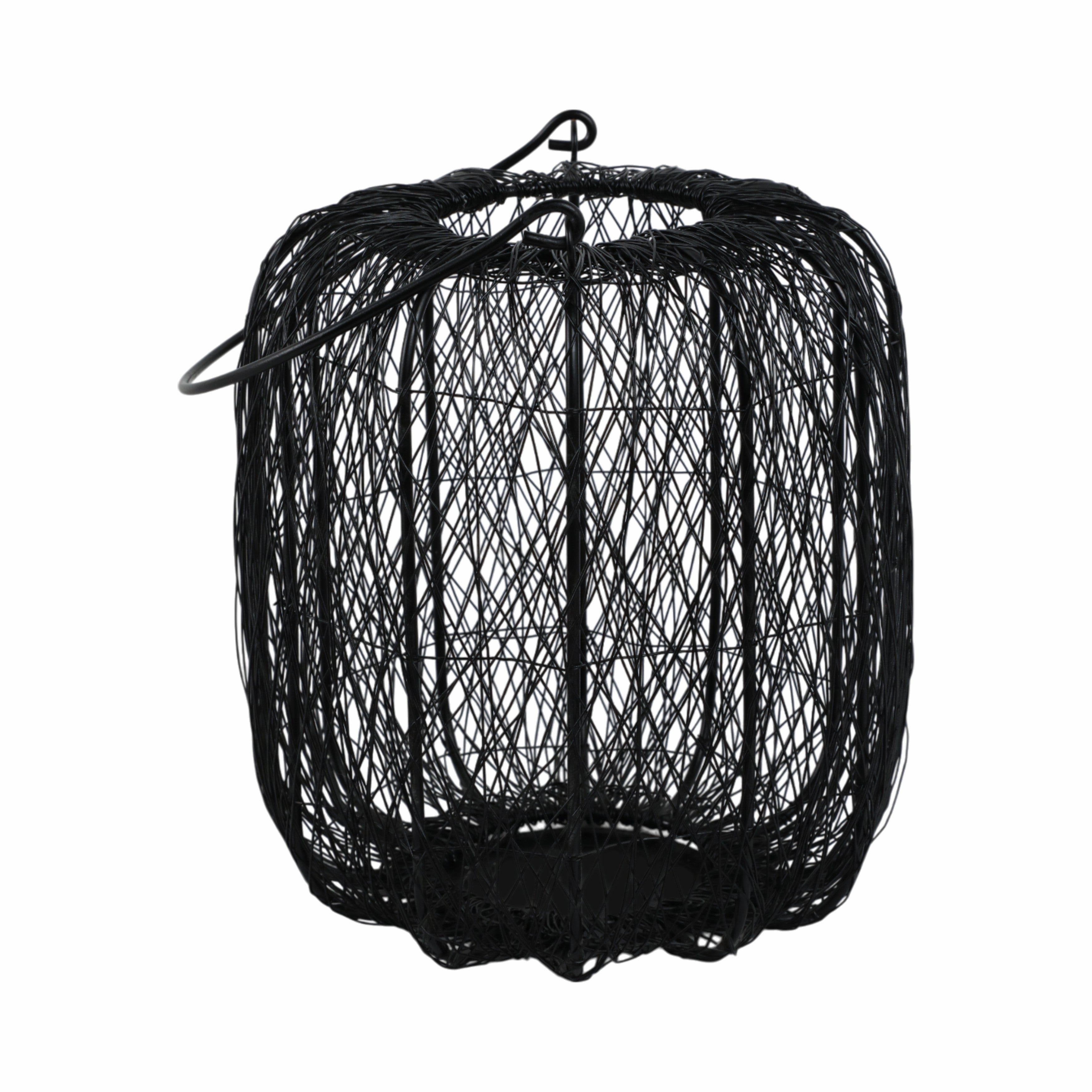 Metal, 10"h Wire Lantern, Black - Decor Addict, LLC