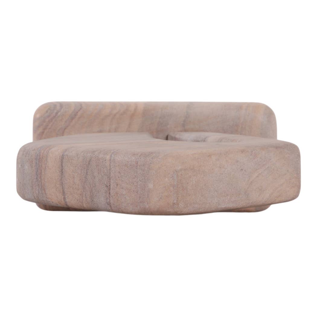 Decorative Sculpture - Tan Sandstone Minimalist, 7 in. - Decor Addict, LLC