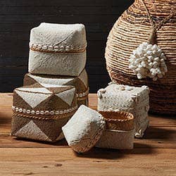 Two-Tone Beaded Baskets - Set of 3 - Decor Addict, LLC