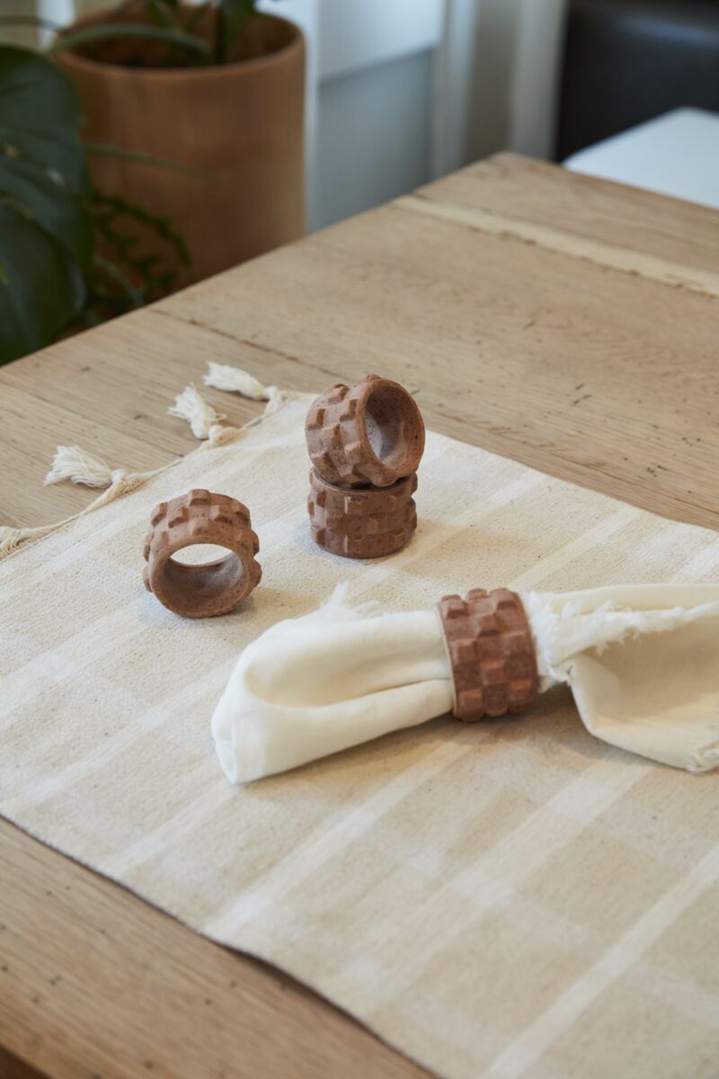 Tayrona Ceramic Napkin Rings set of 4 — 2" x 1.5" - Decor Addict, LLC