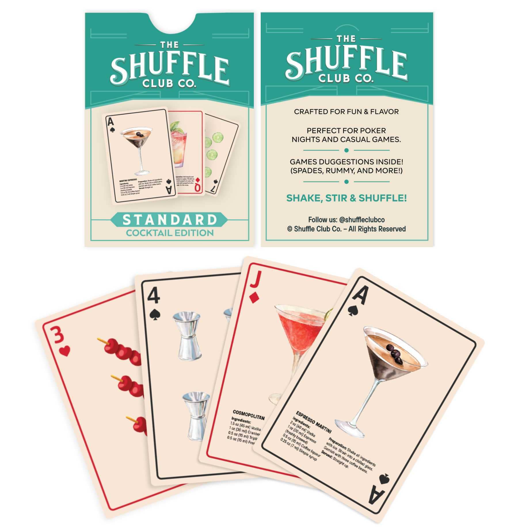 Cocktail Recipe Playing Cards – Classic Drinks | Shuffle - Decor Addict, LLC