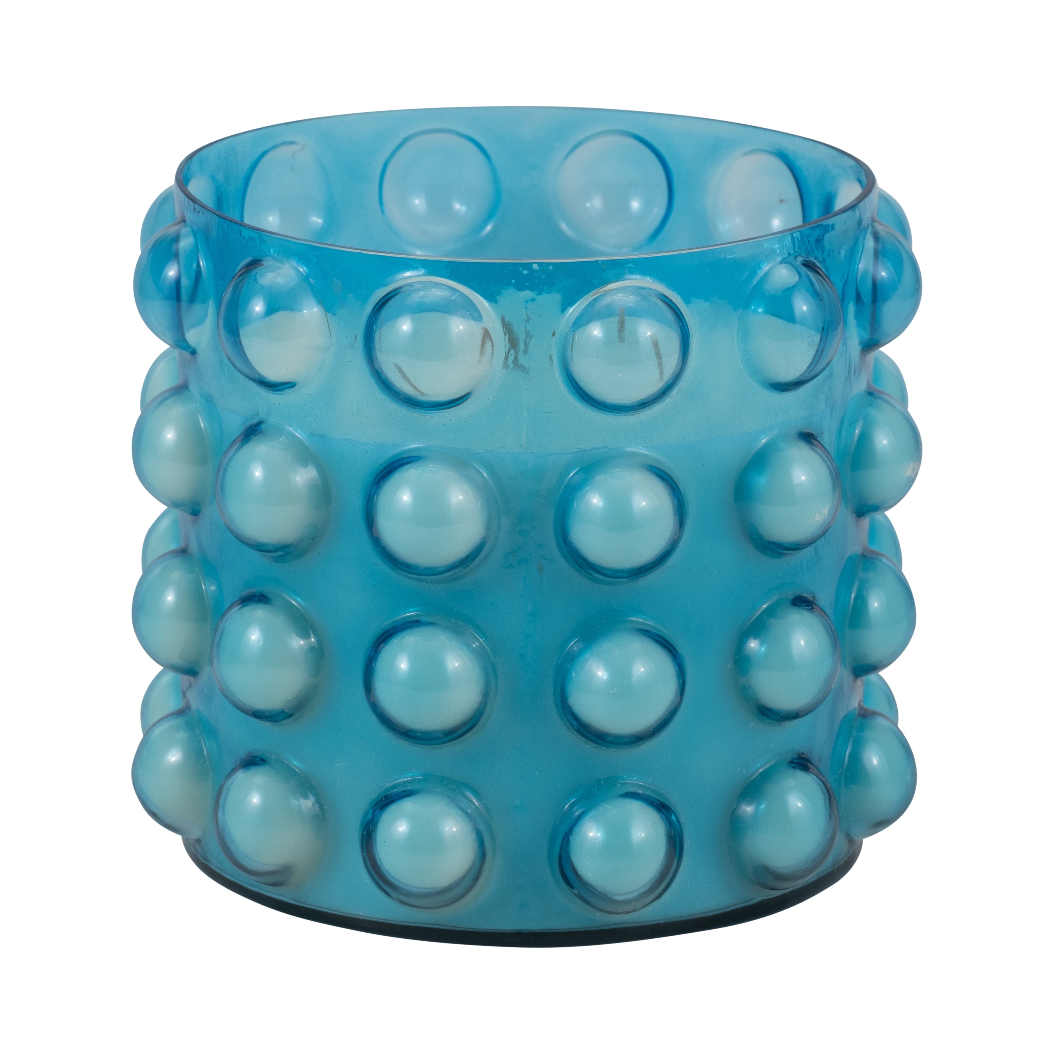 Glass, 9" 102 Oz Bubble Candle, Blue - Decor Addict, LLC