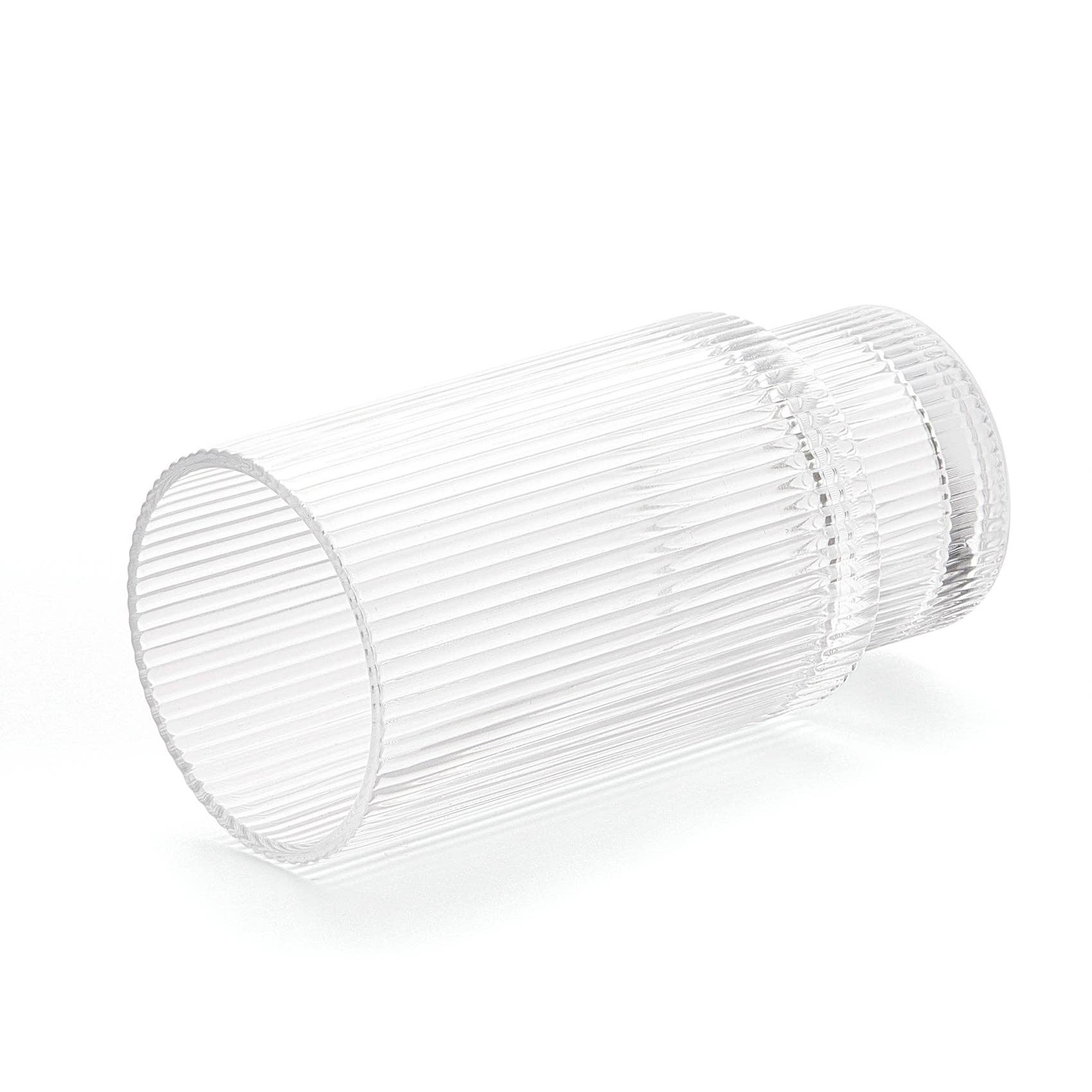 Vintage Art Deco Crystal Highball Ribbed Glass Set of 4 - Decor Addict, LLC