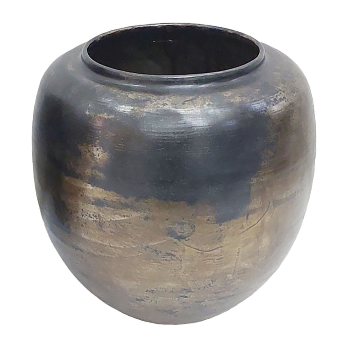 12" Maine Small Acid Wash Metal Vase - Decor Addict, LLC