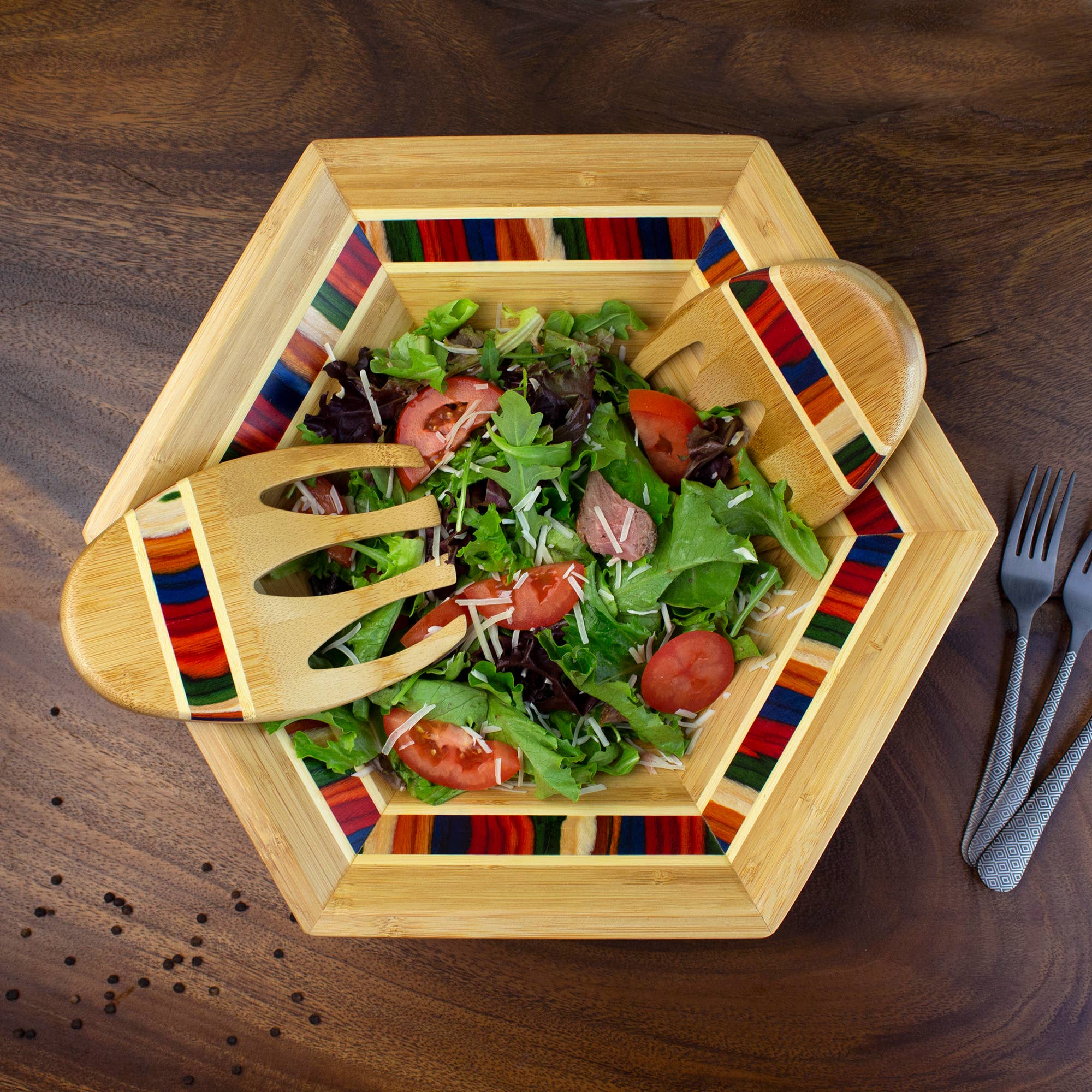 Baltique® Marrakesh Collection Salad Bowl with Salad Hands - Decor Addict, LLC