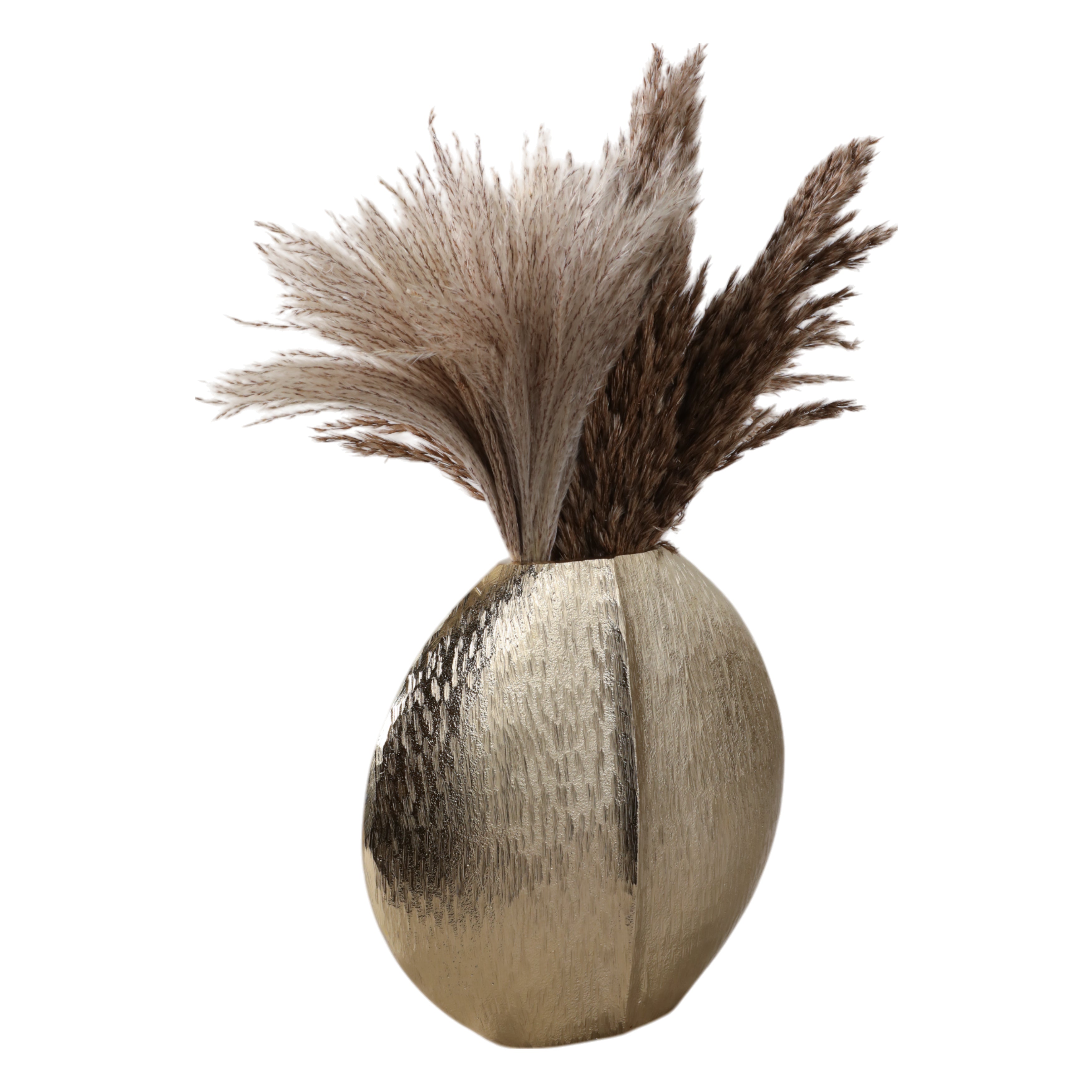 11x10" Modern Round Metal Vase, Gold - Decor Addict, LLC