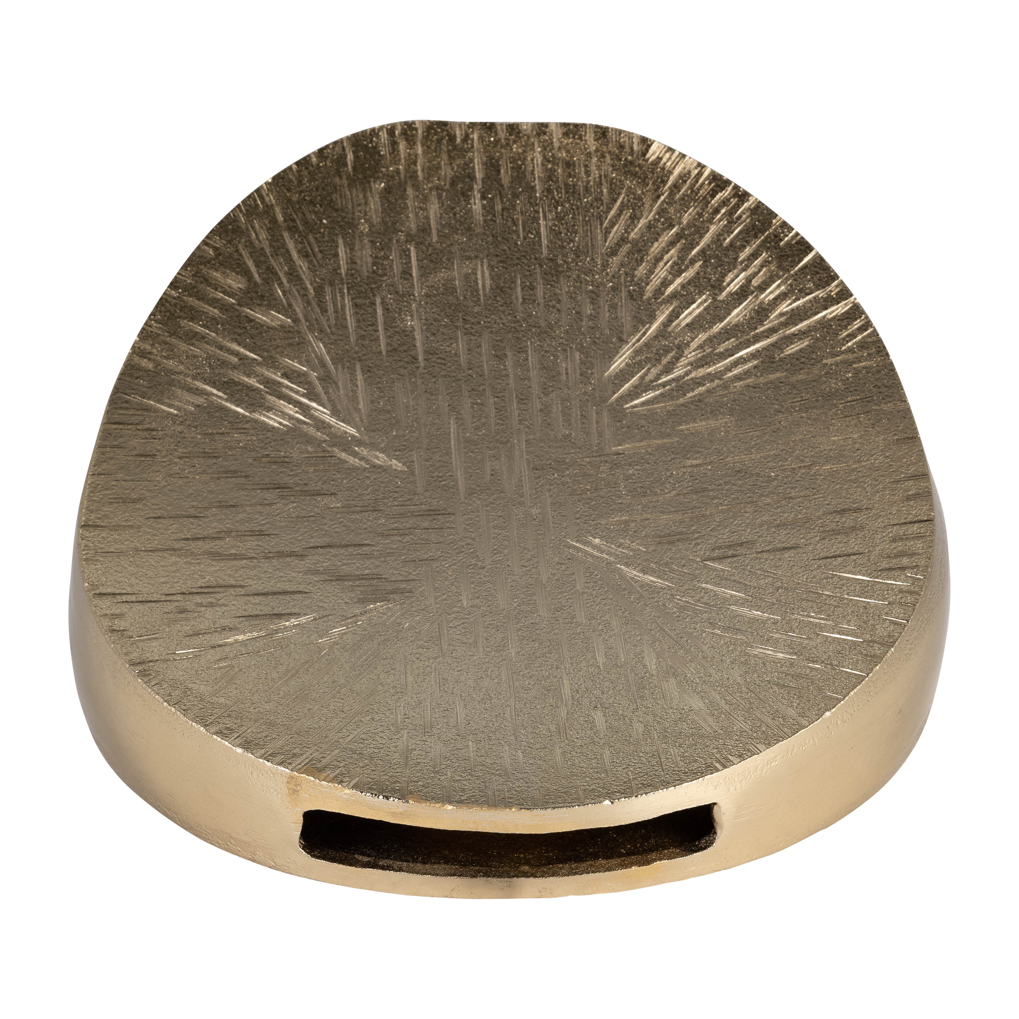 Metal, 8" Etched Oval Vase, Champagne - Decor Addict, LLC