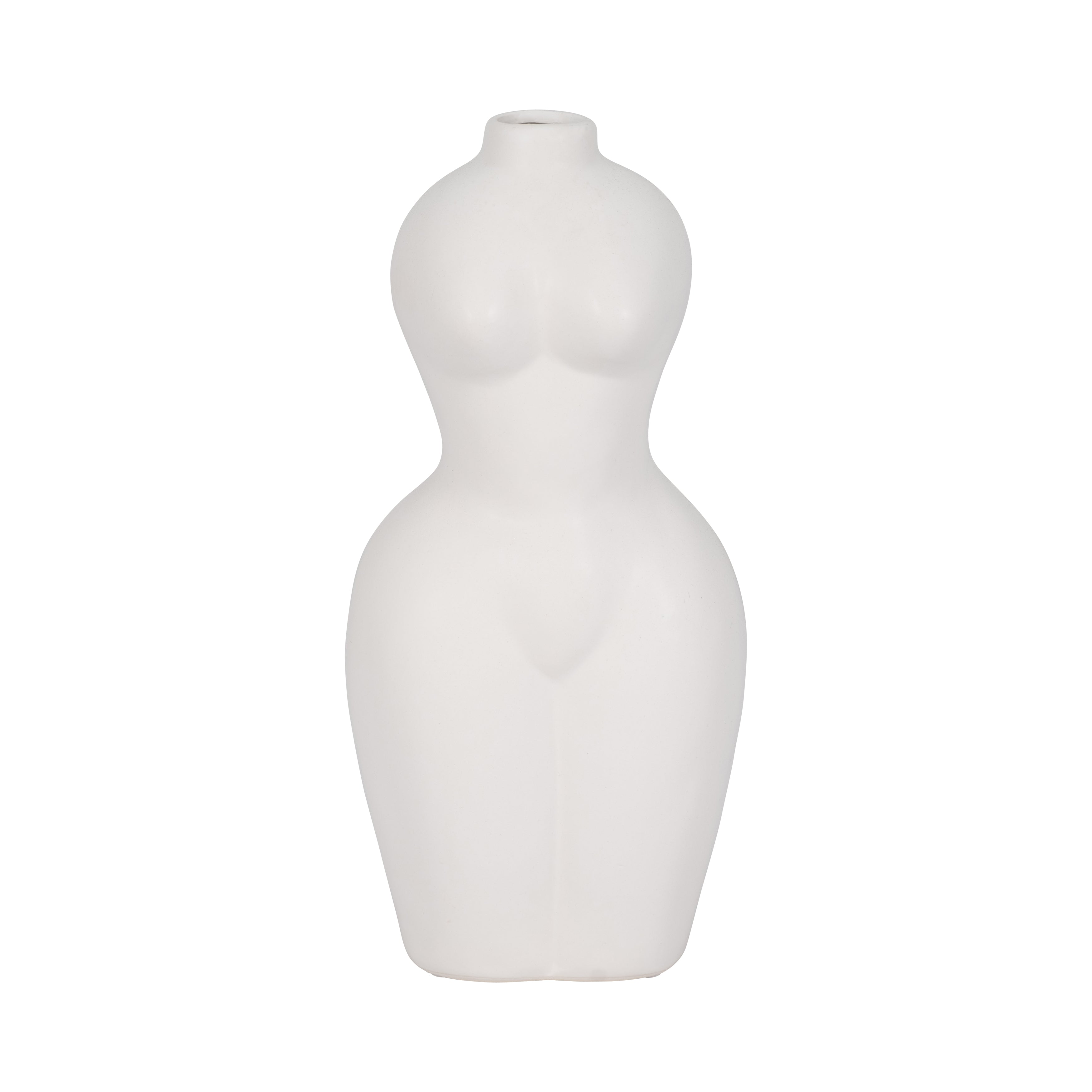 Dol, 12"h Torso Vase, White - Decor Addict, LLC