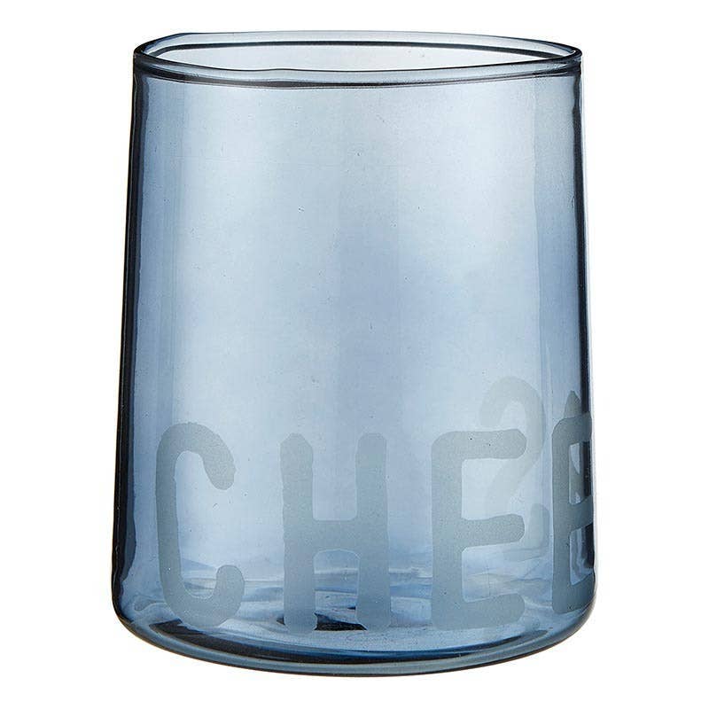 Face to Face Blue Glass- Cheers - Decor Addict, LLC