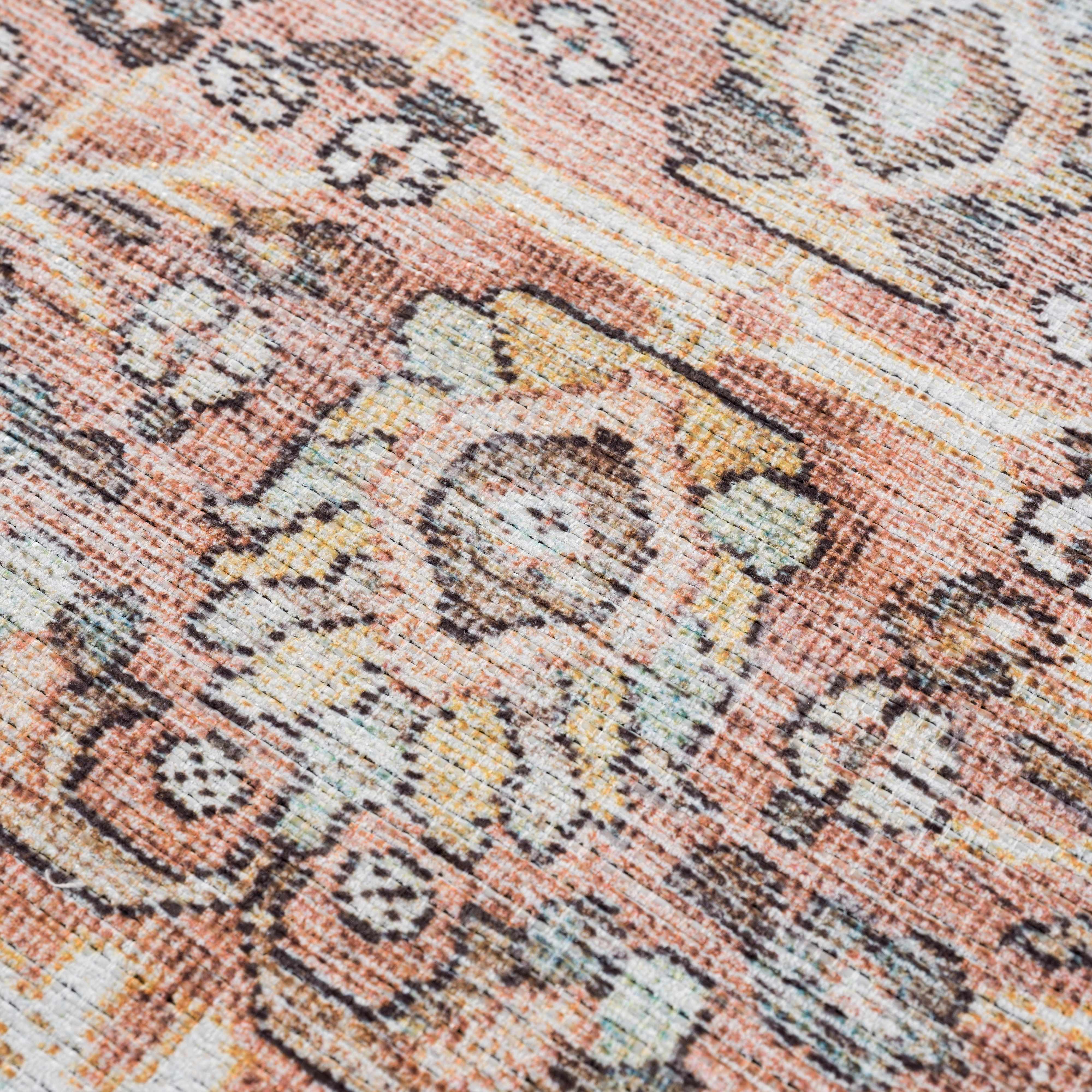 Urpi Rose & Brown Washable Area Rug - Decor Addict, LLC