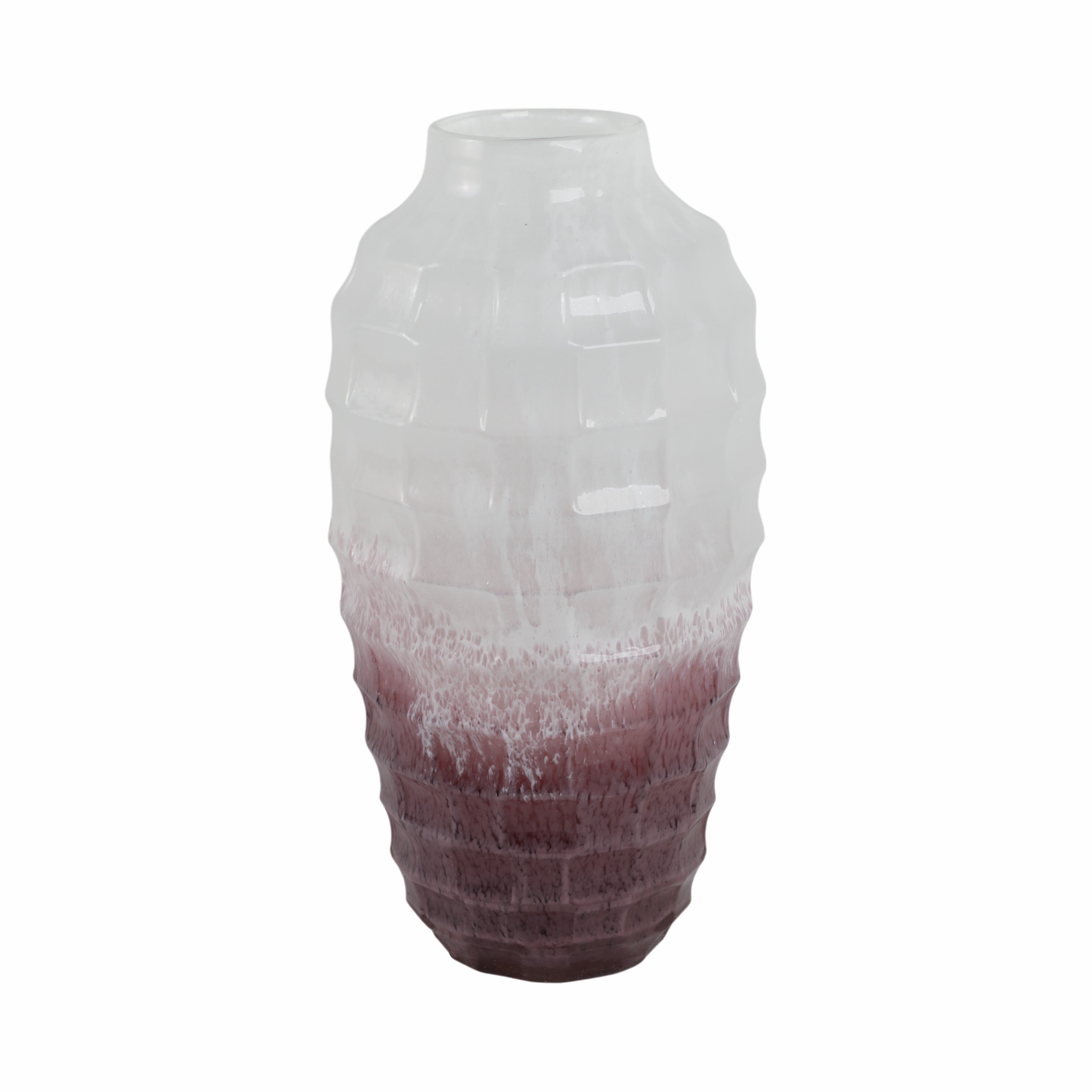 Glass, 16"h 2-tone Vase, Blush - Decor Addict, LLC
