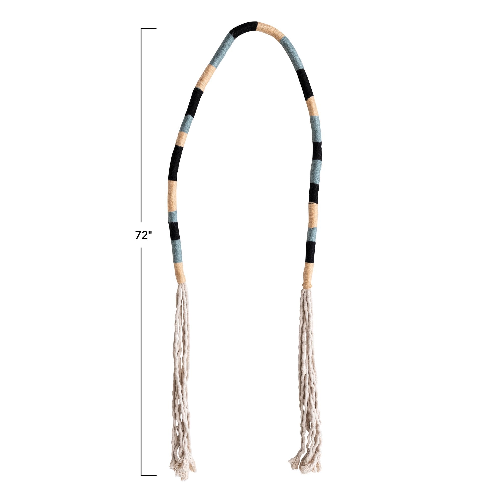 72"L Cotton & Wool Garland w/ Tassels, Multi Color - Decor Addict, LLC