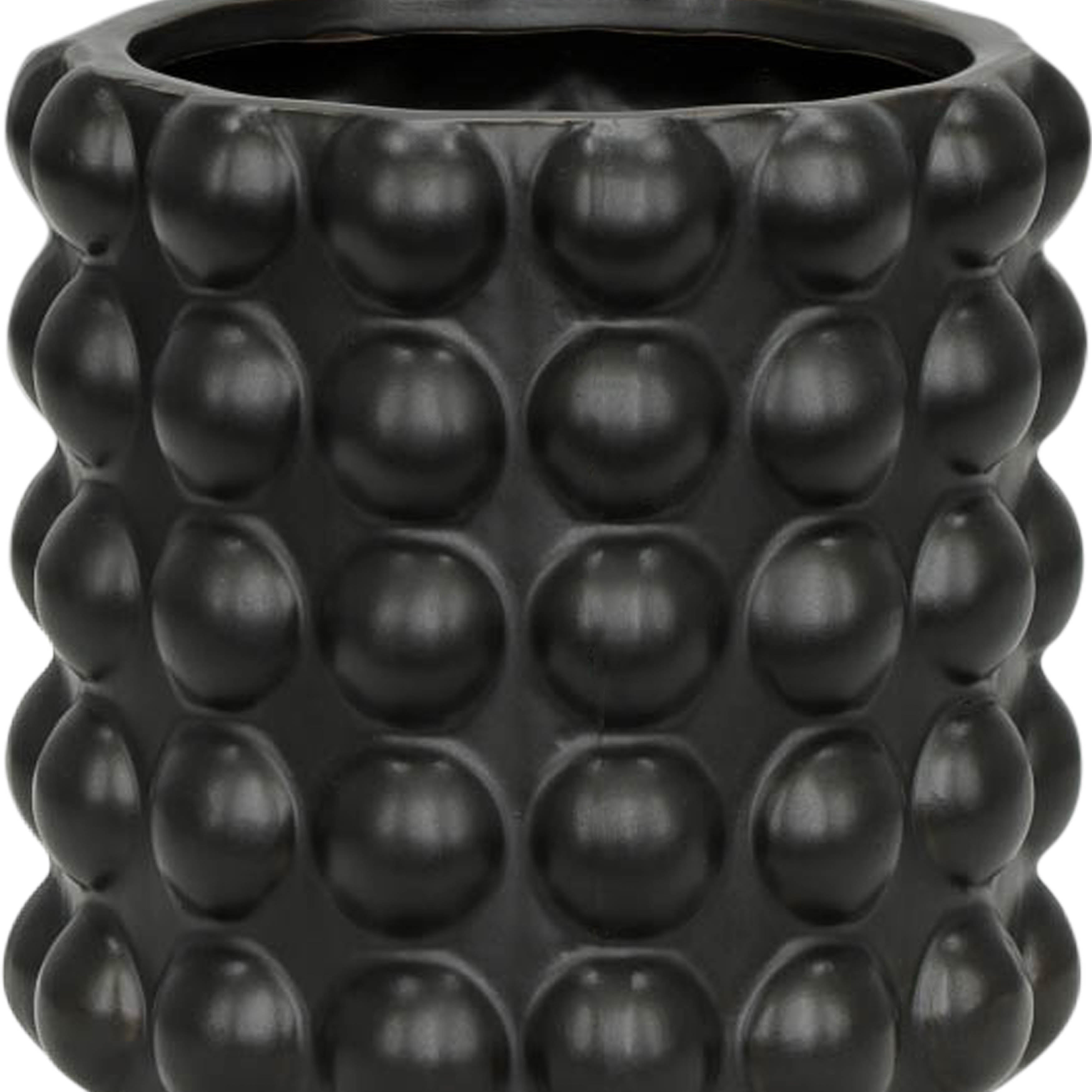 S/2 6/8" Bubble Planters, Matte Black - Decor Addict, LLC