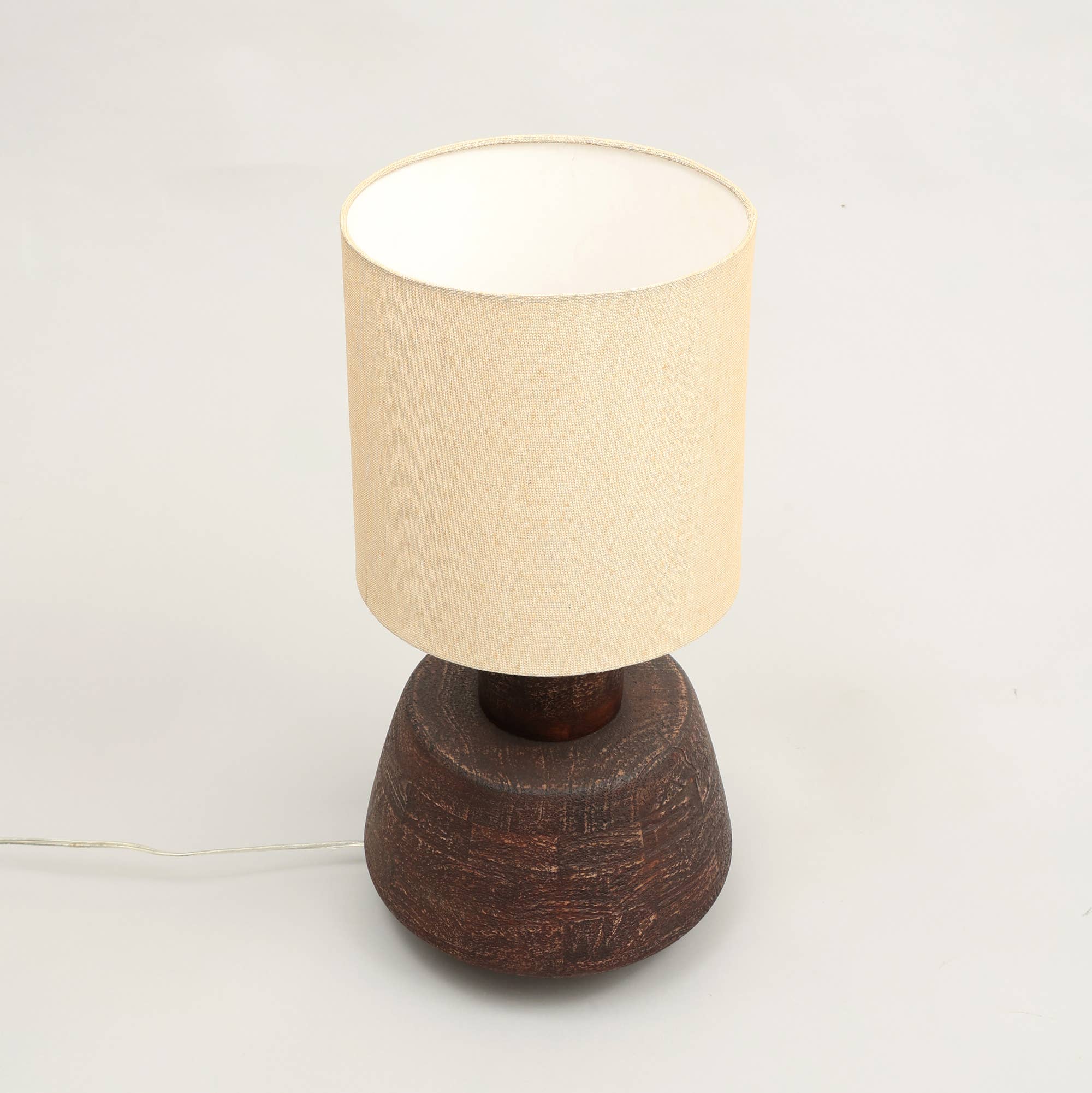 Handmade Artisanal Table Lamp with Wooden Base-13X13X26.5" - Decor Addict, LLC