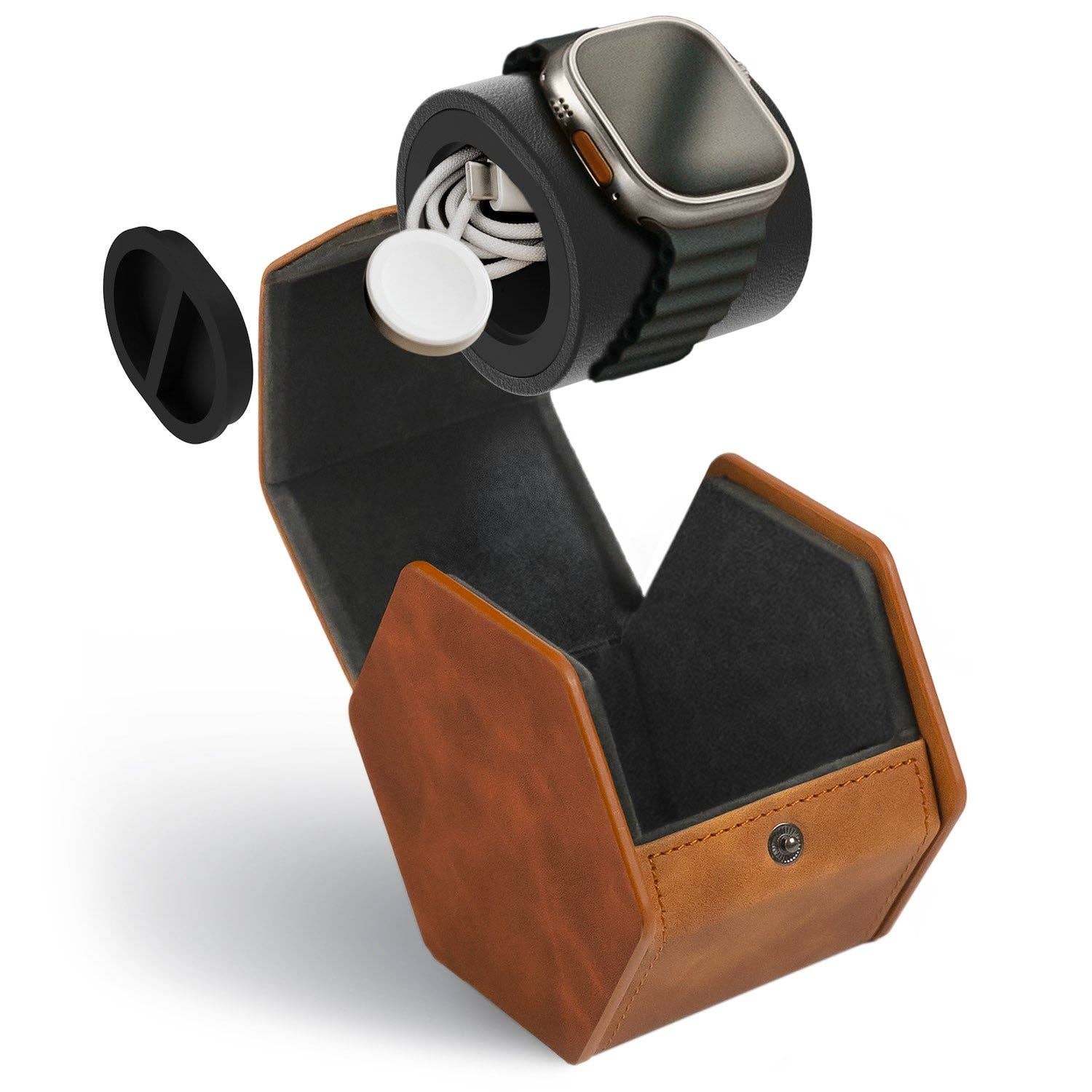 1-Slot Travel Watch Roll - Brown - Decor Addict, LLC