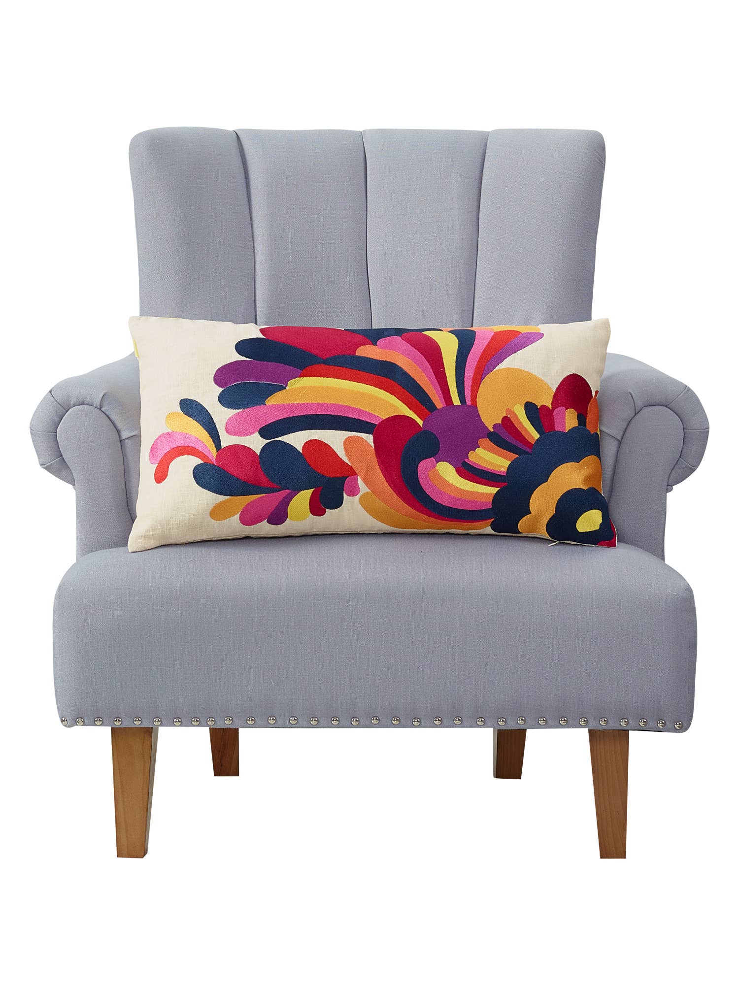 Escondido Pink Multi Embroidered Pillow - Trina Turk - Decor Addict, LLC