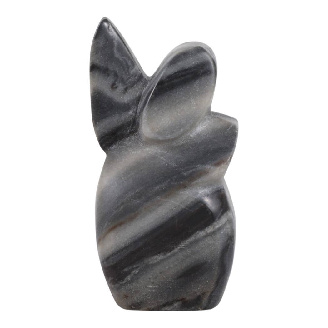 Sculpture - Gray Marble Decorative Carved Angel, 6 in. - Decor Addict, LLC