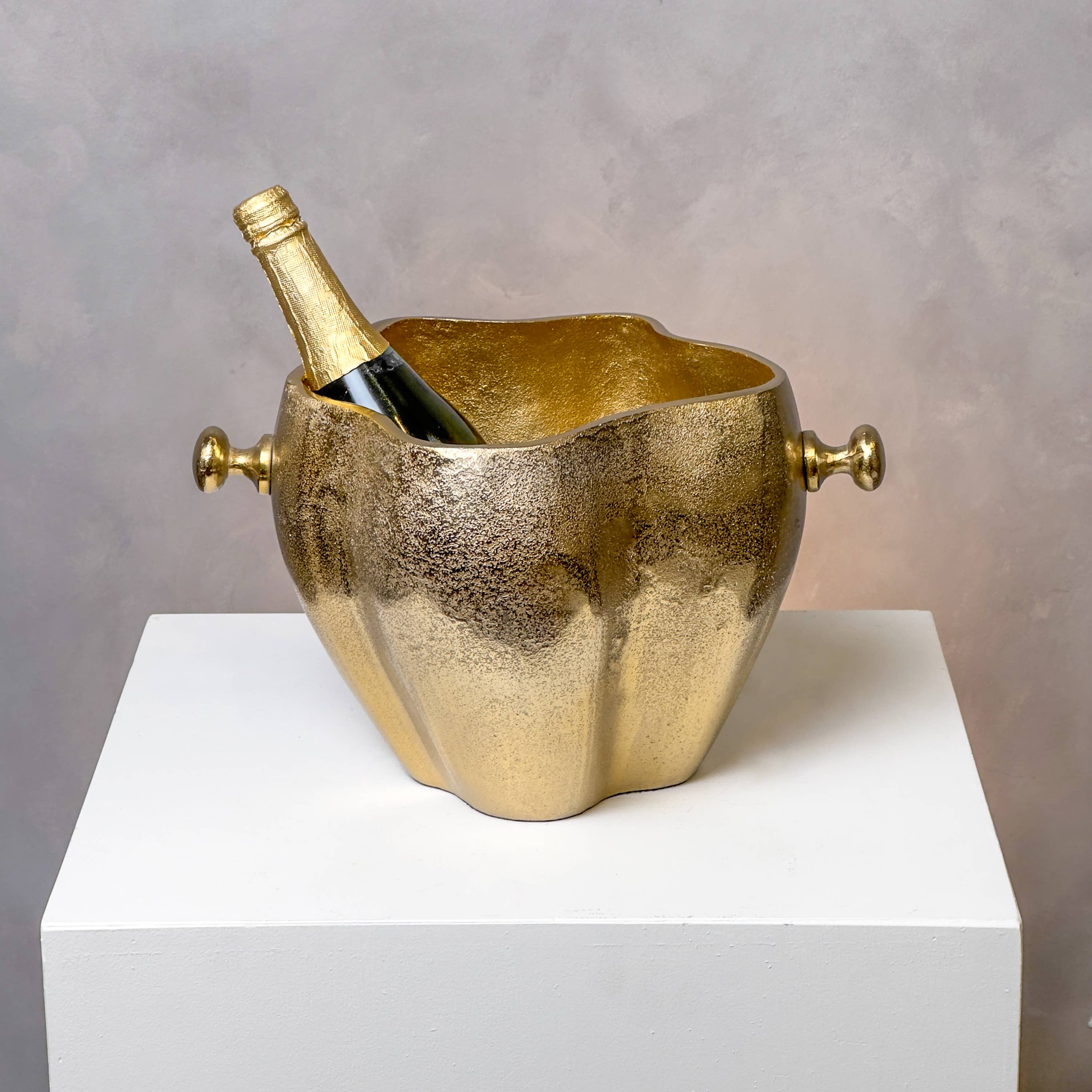 Sculpted Gold Wine Cooler - Decor Addict, LLC