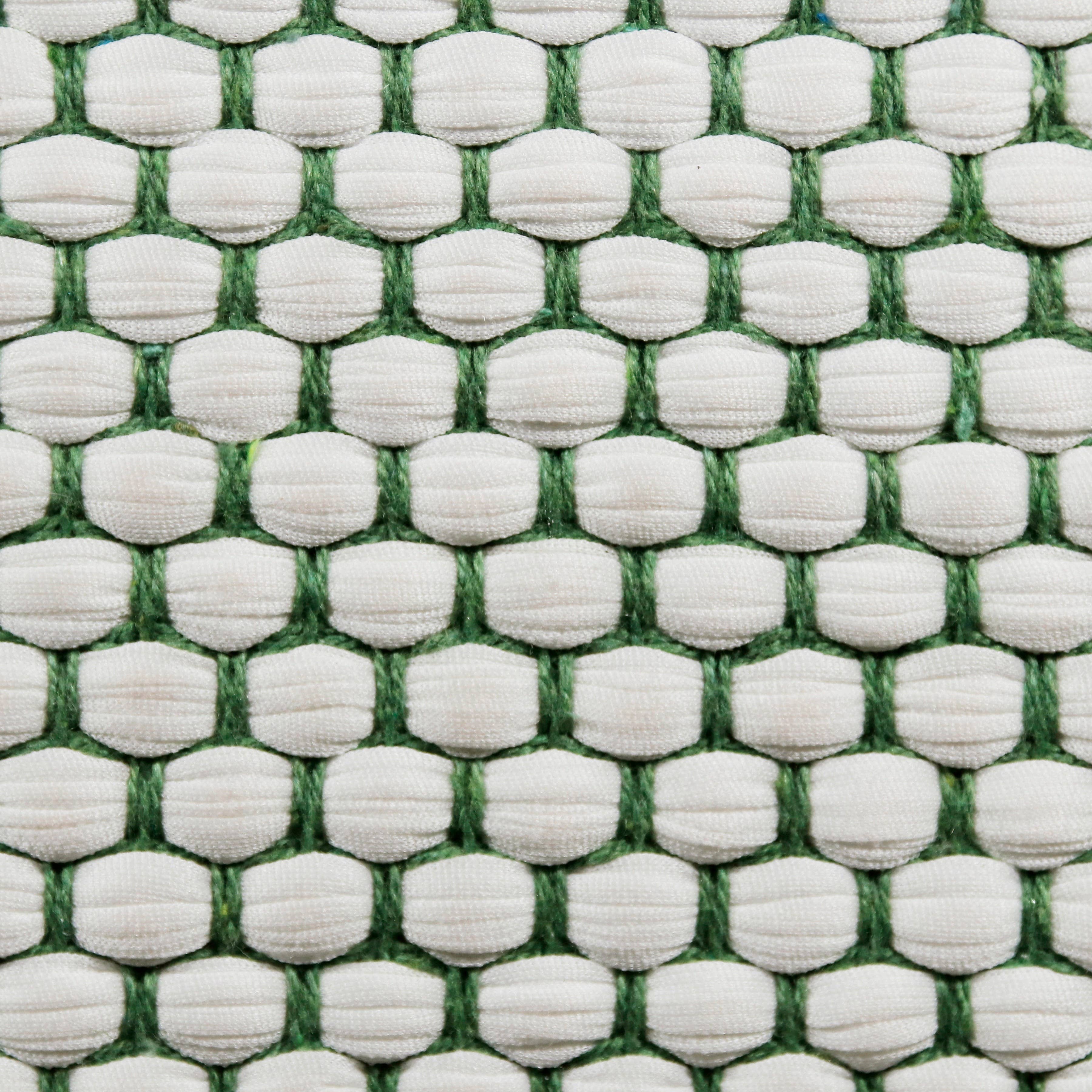 Going Green Striped Handwoven Throw Pillow: Green/White / 14" x 36" / Poly Filled - Decor Addict, LLC