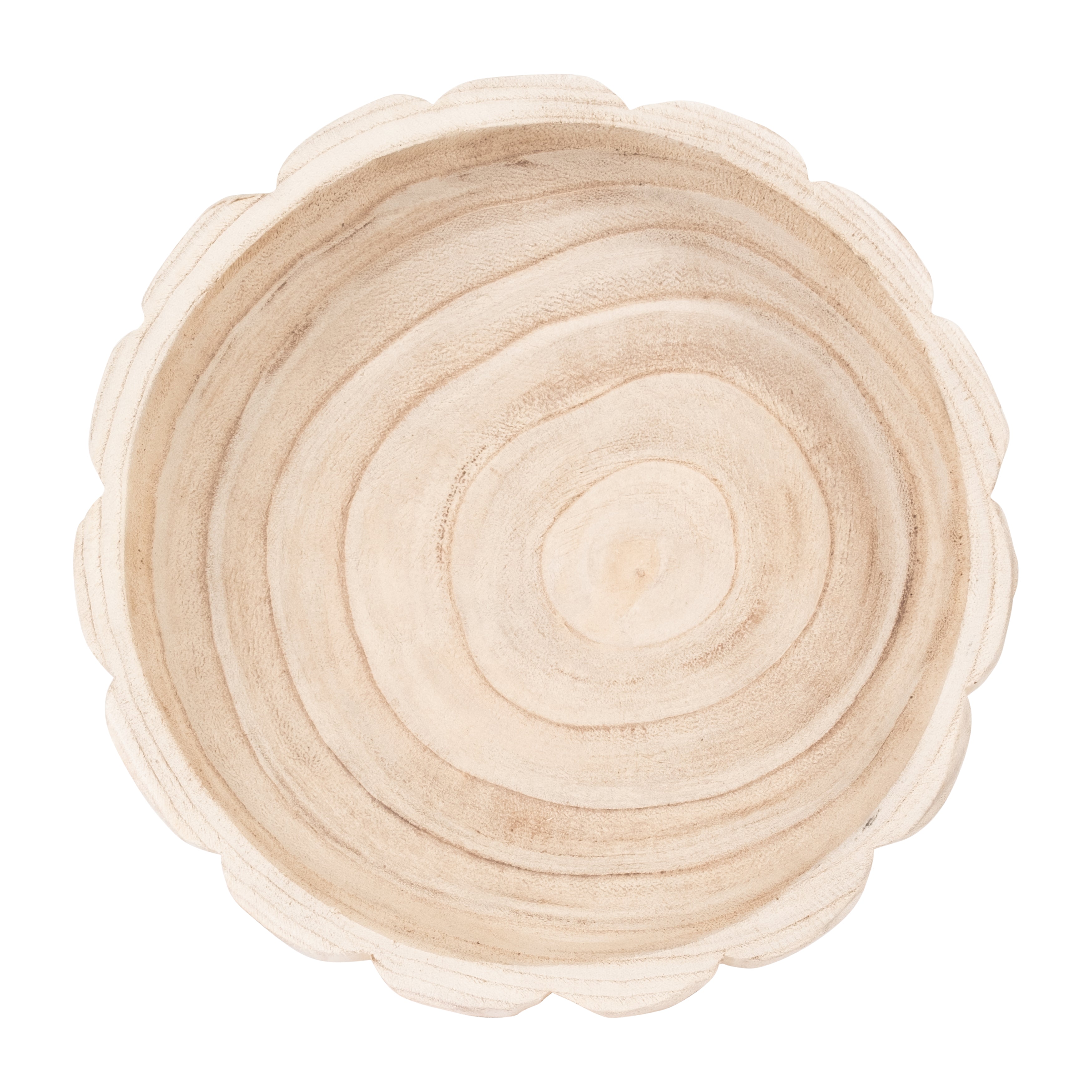 Wood, 9" Scalloped Bowl, Natural - Decor Addict, LLC