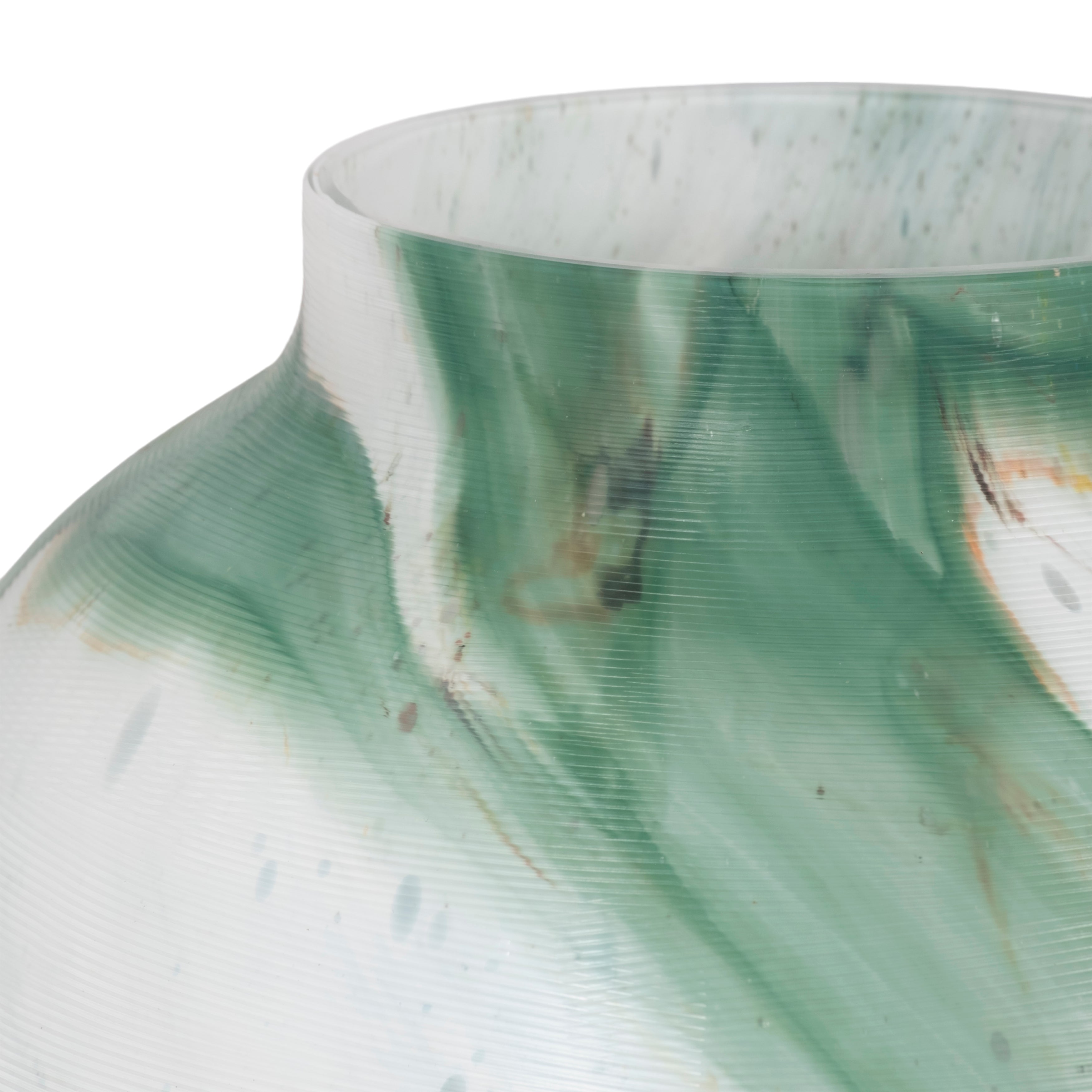 9" Ebb & Flow Vase, Green/clear - Decor Addict, LLC