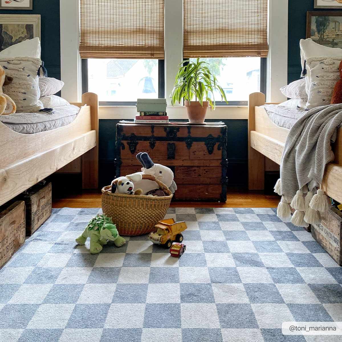 Alie Gray Checkered Washable Area Rug - Decor Addict, LLC