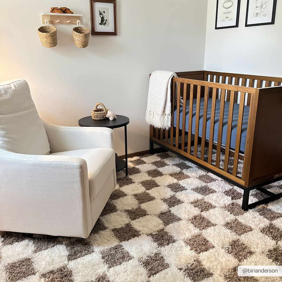 Atira Brown Checkered Area Rug - Decor Addict, LLC