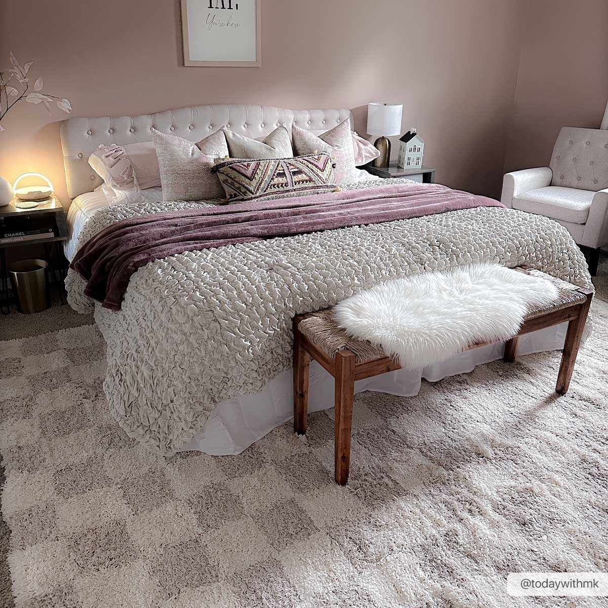 Atira Light Brown Checkered Area Rug - Decor Addict, LLC