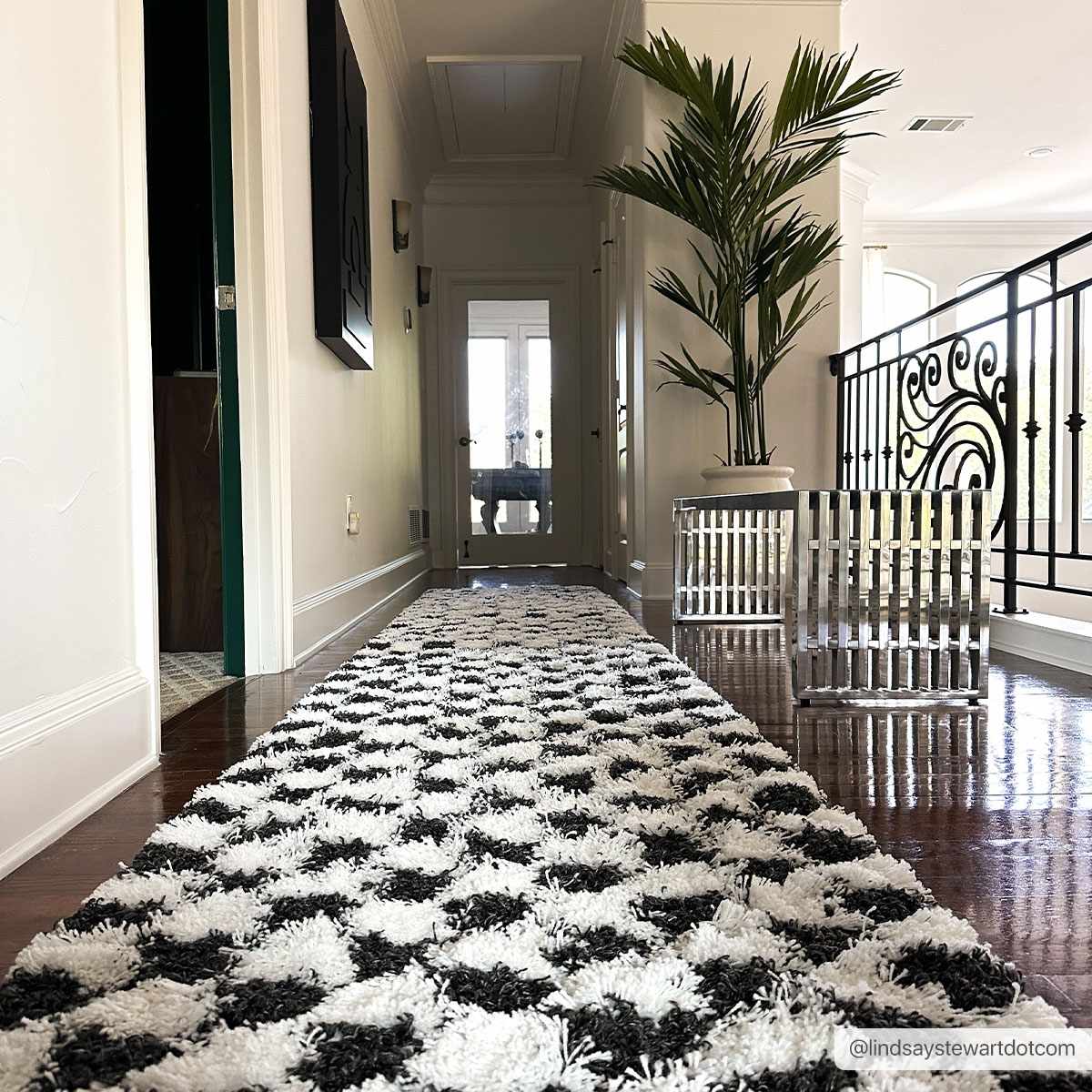 Atira Black & White Checkered Area Rug - Decor Addict, LLC