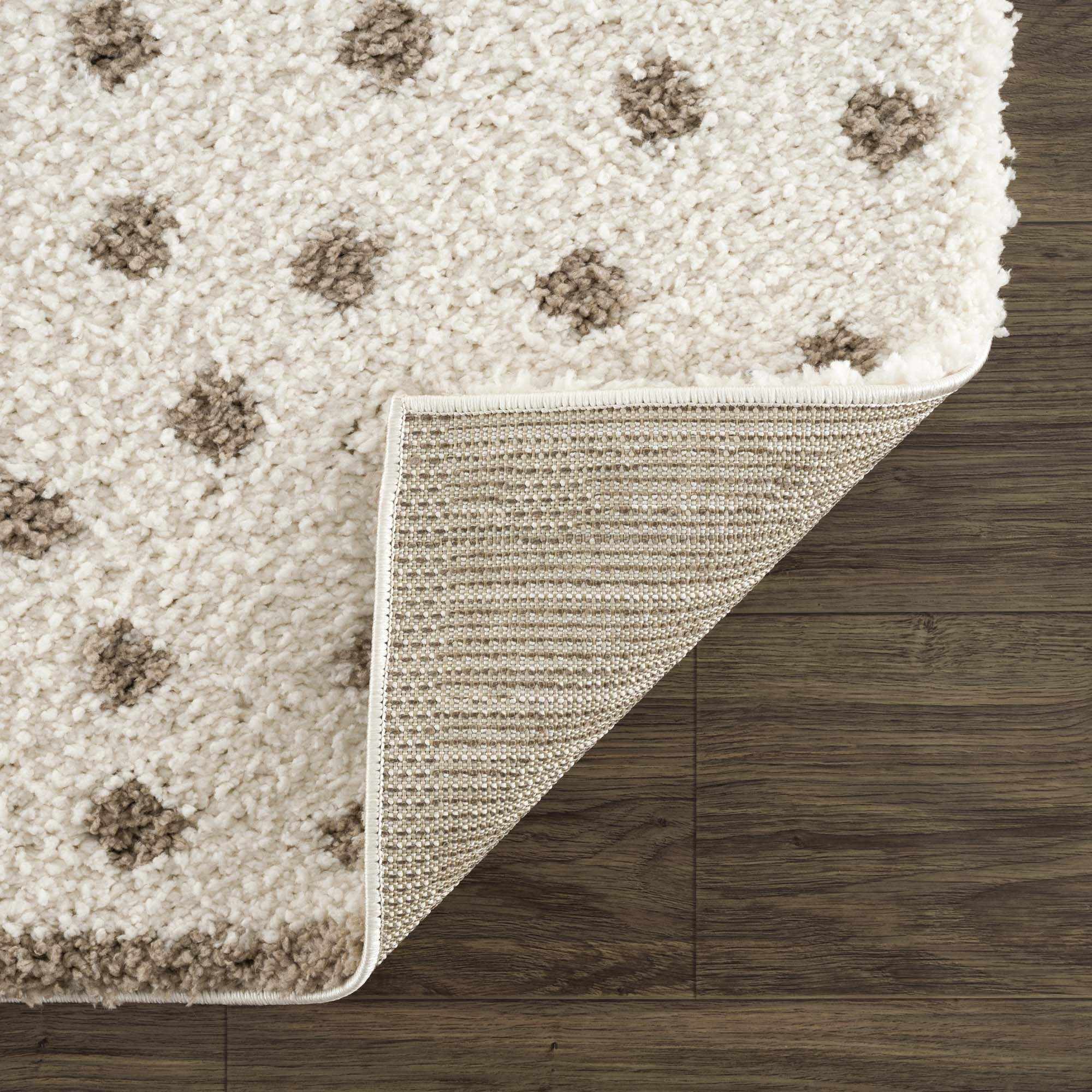 Chaia Dotted Cream & Brown Plush Rug - Decor Addict, LLC