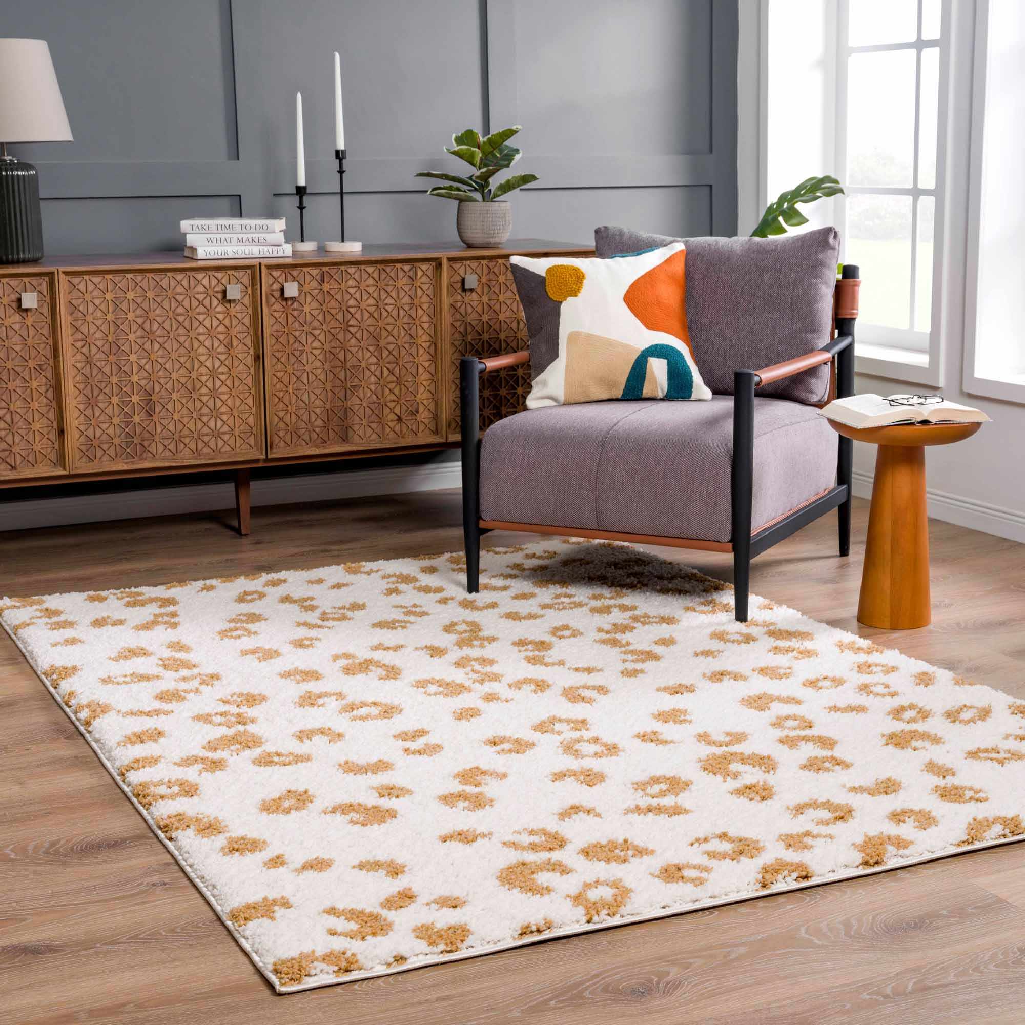 Altin Leopard Print White Area Rug - Decor Addict, LLC