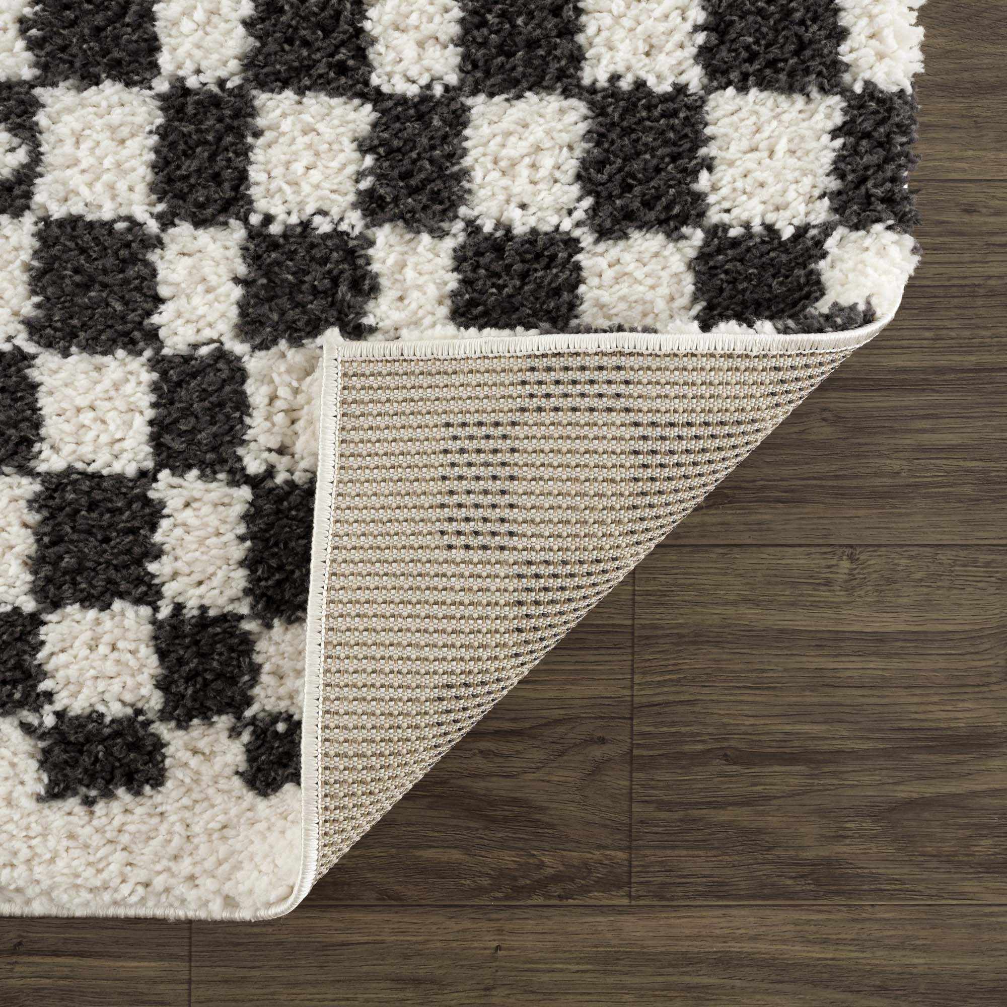 Kieu Black & White Checkered Area Rug - Decor Addict, LLC