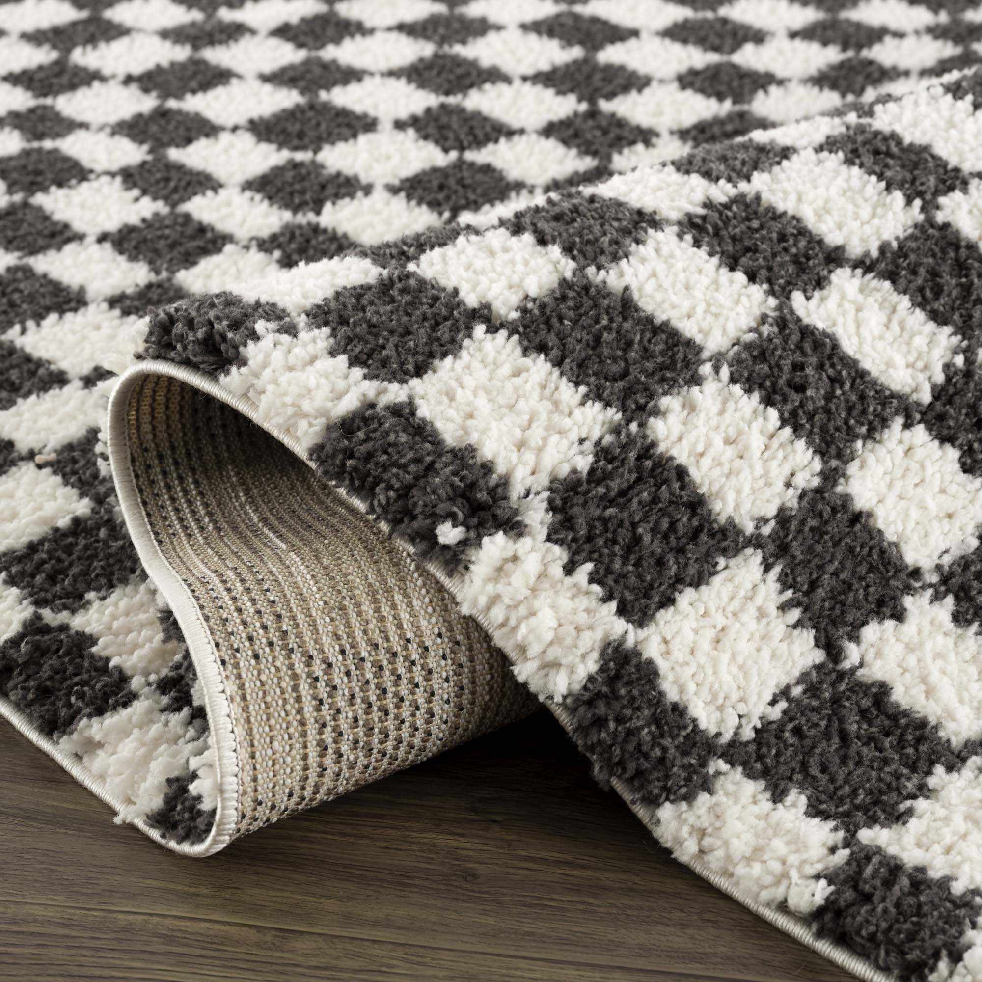 Kieu Black & White Checkered Area Rug - Decor Addict, LLC