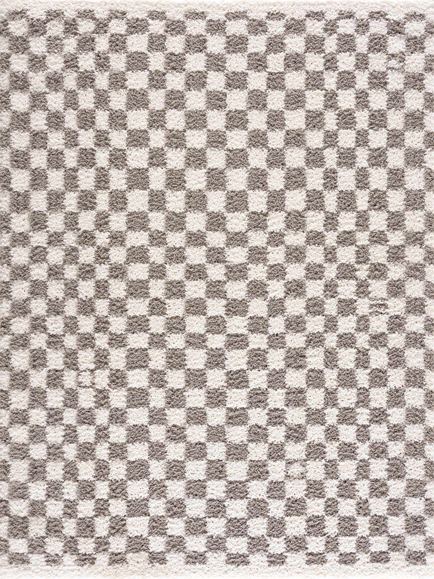 Kieu Taupe Checkered Area Rug - Decor Addict, LLC