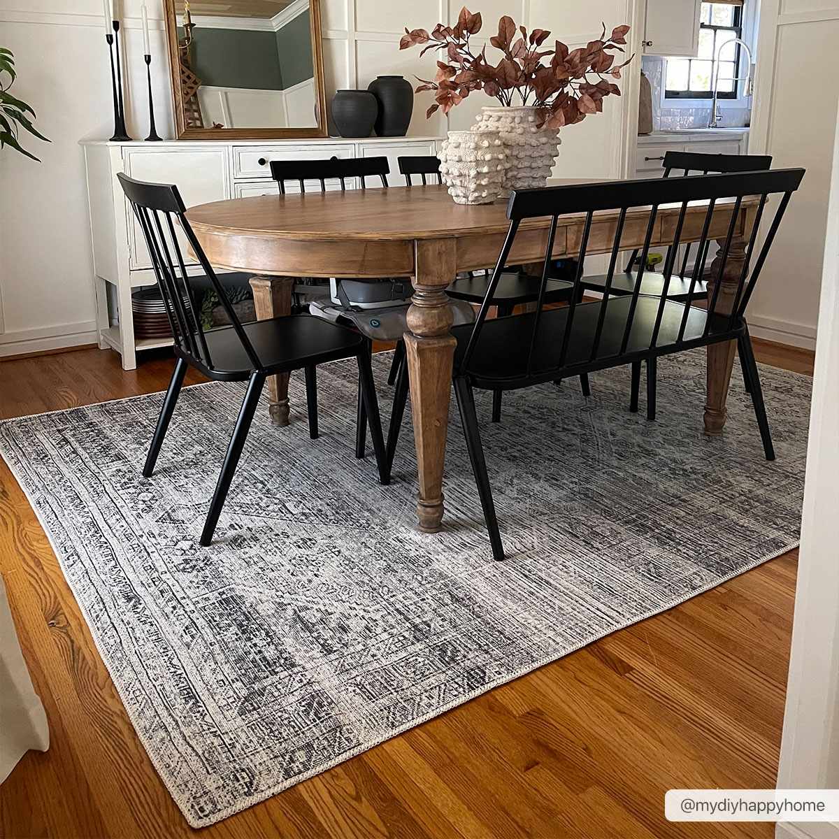 Barny Cream & Gray Washable Area Rug - Decor Addict, LLC