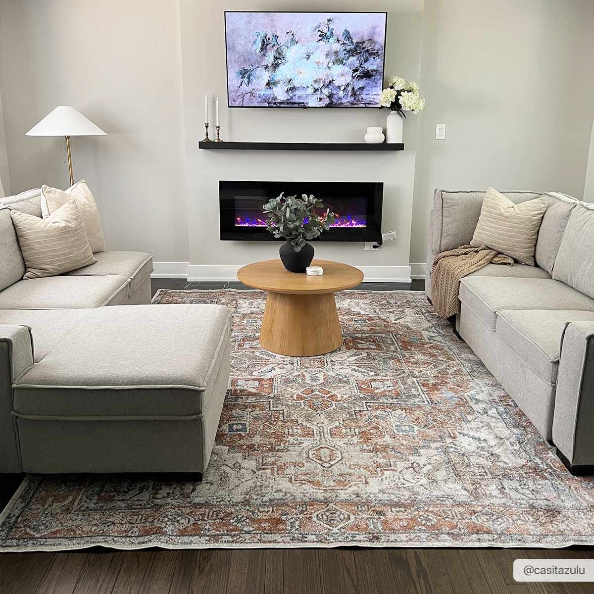 Rust Hera Washable Area Rug - Clearance - Decor Addict, LLC