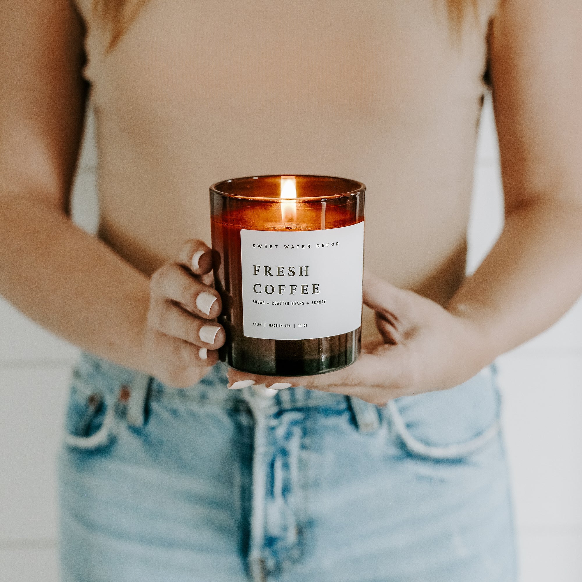 Fresh Coffee Soy Candle - Amber Jar - 11 oz - Decor Addict, LLC