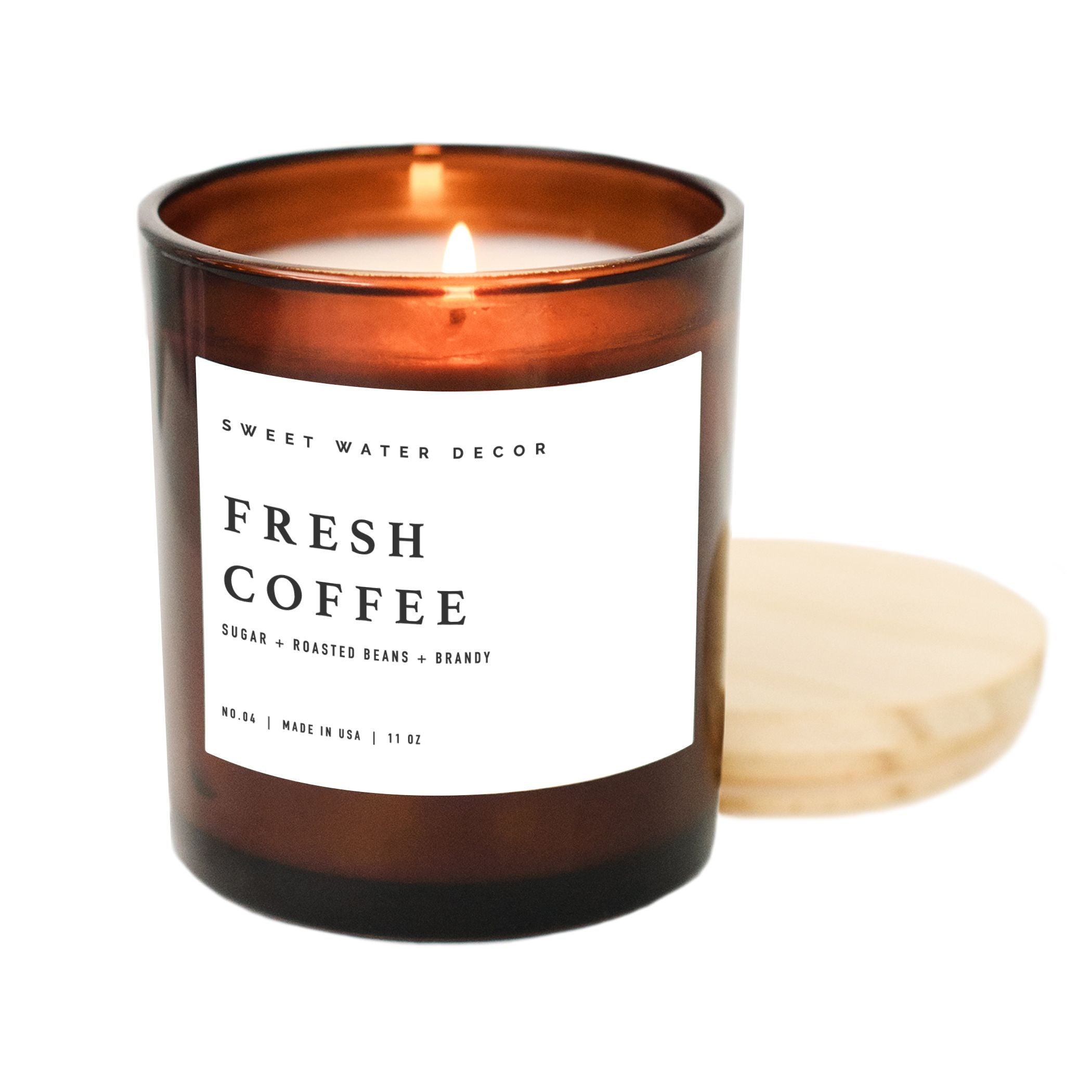 Fresh Coffee Soy Candle - Amber Jar - 11 oz - Decor Addict, LLC