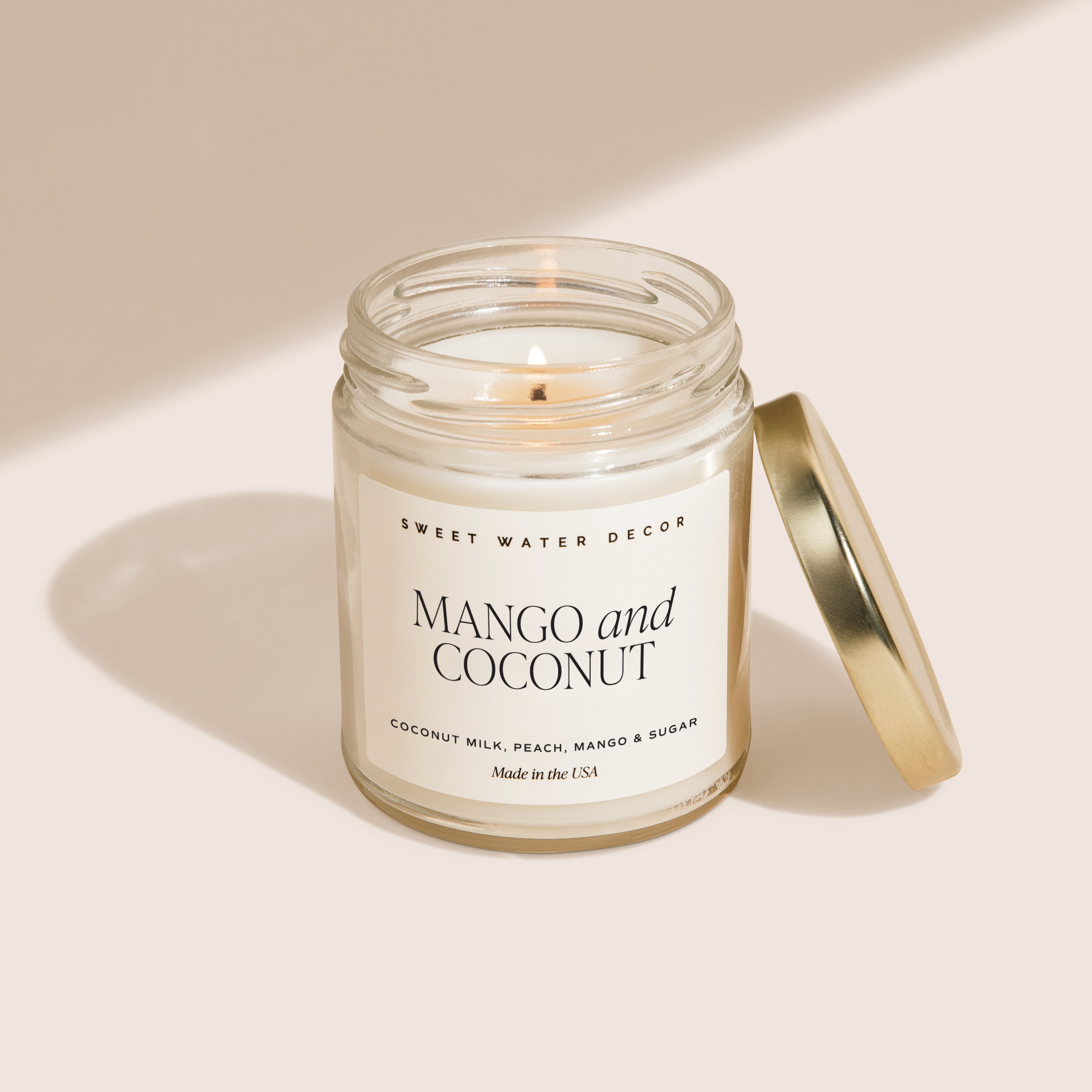 Mango and Coconut Soy Candle - Clear Jar - 9 oz - Decor Addict, LLC