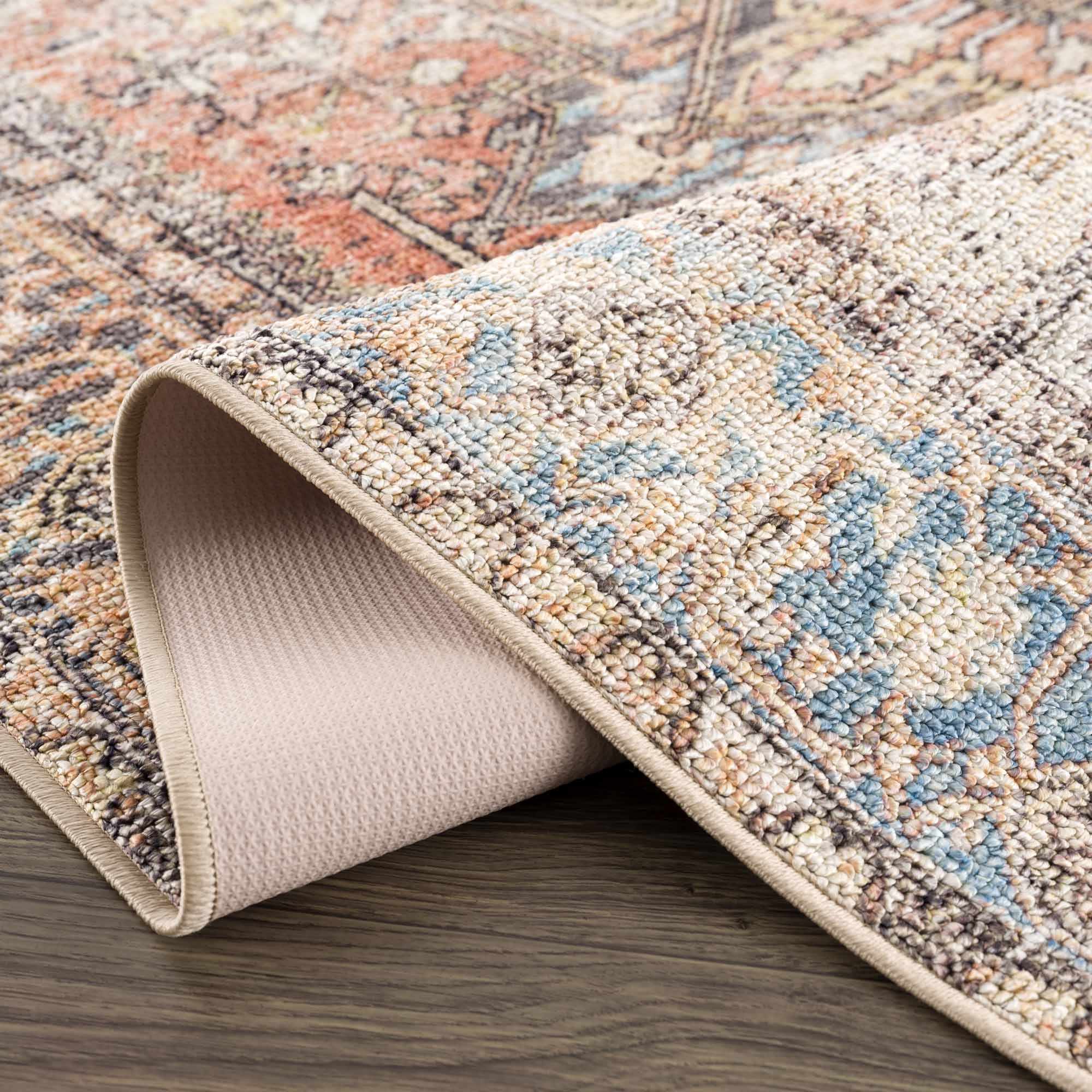 Beck Peach Washable Area Rug - Decor Addict, LLC