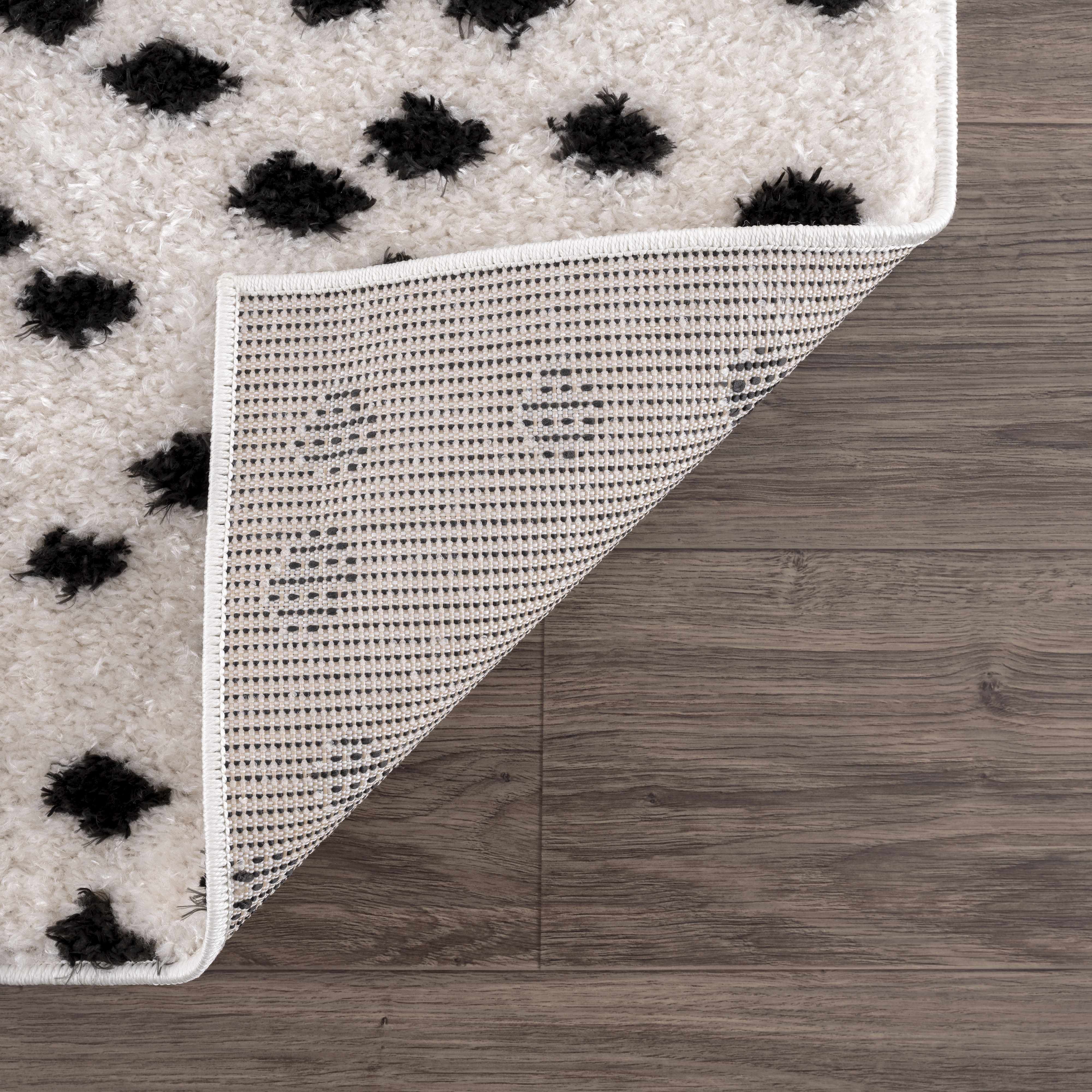 Cansu Black & White Dotted Area Rug - Decor Addict, LLC