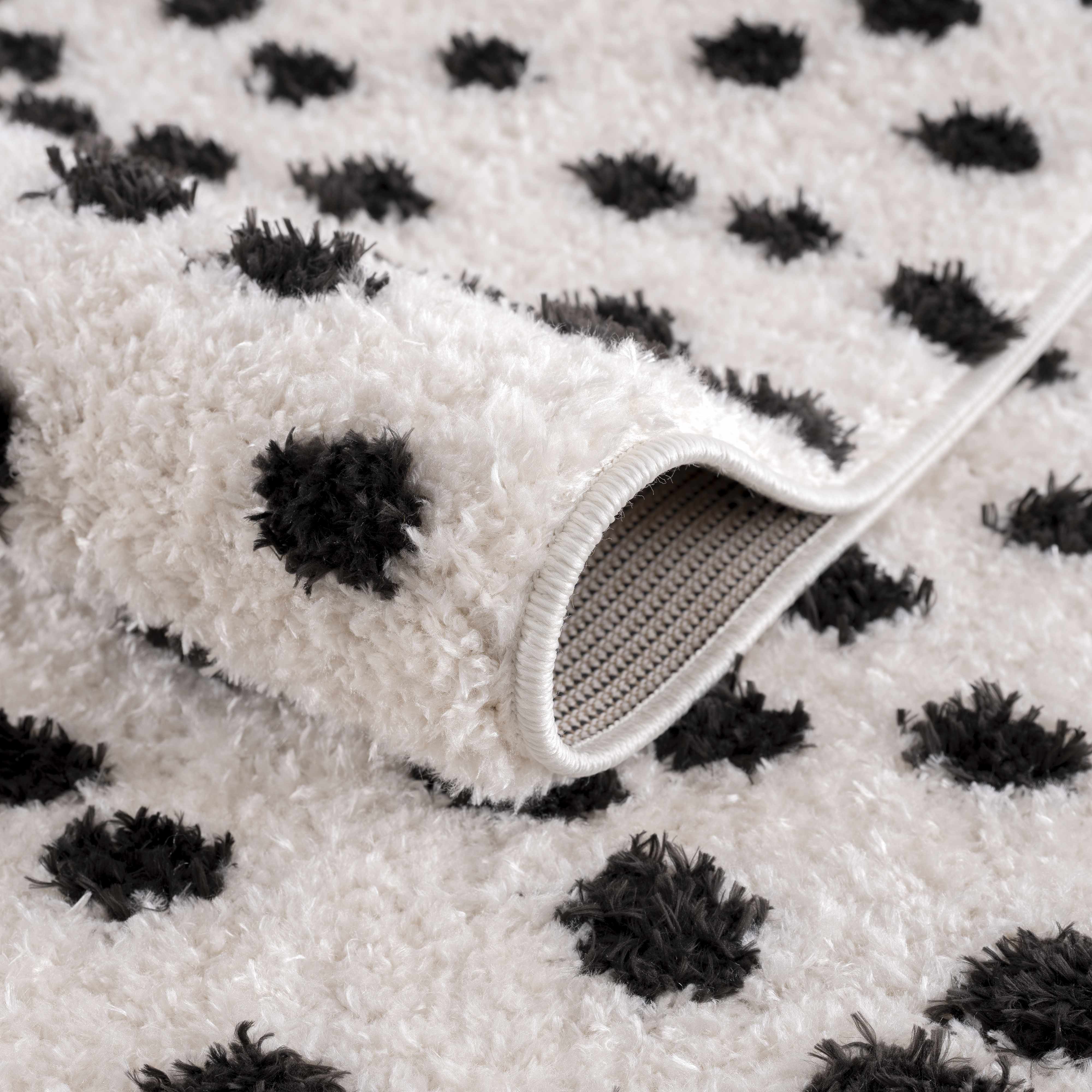Cansu Black & White Dotted Area Rug - Decor Addict, LLC