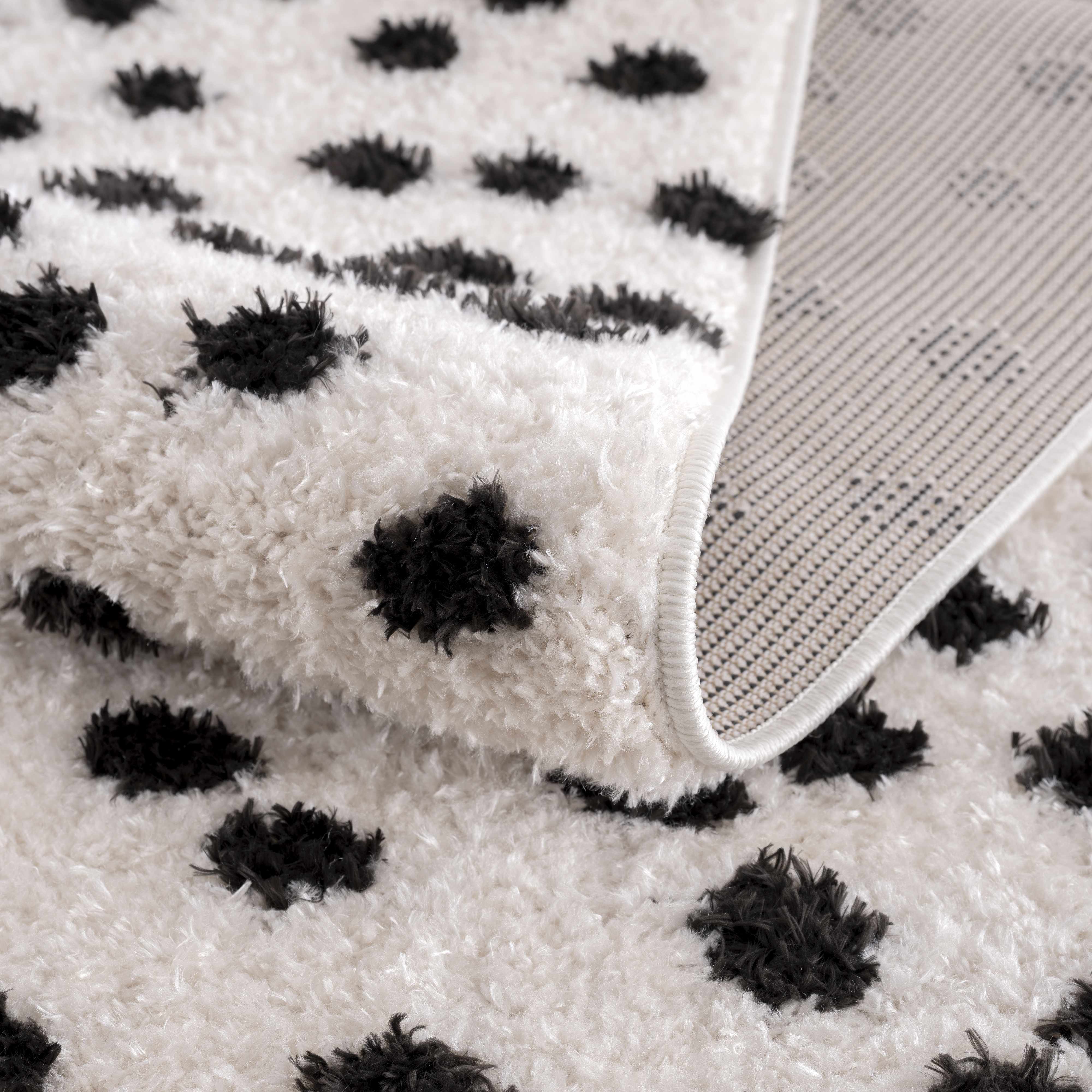 Cansu Black & White Dotted Area Rug - Decor Addict, LLC