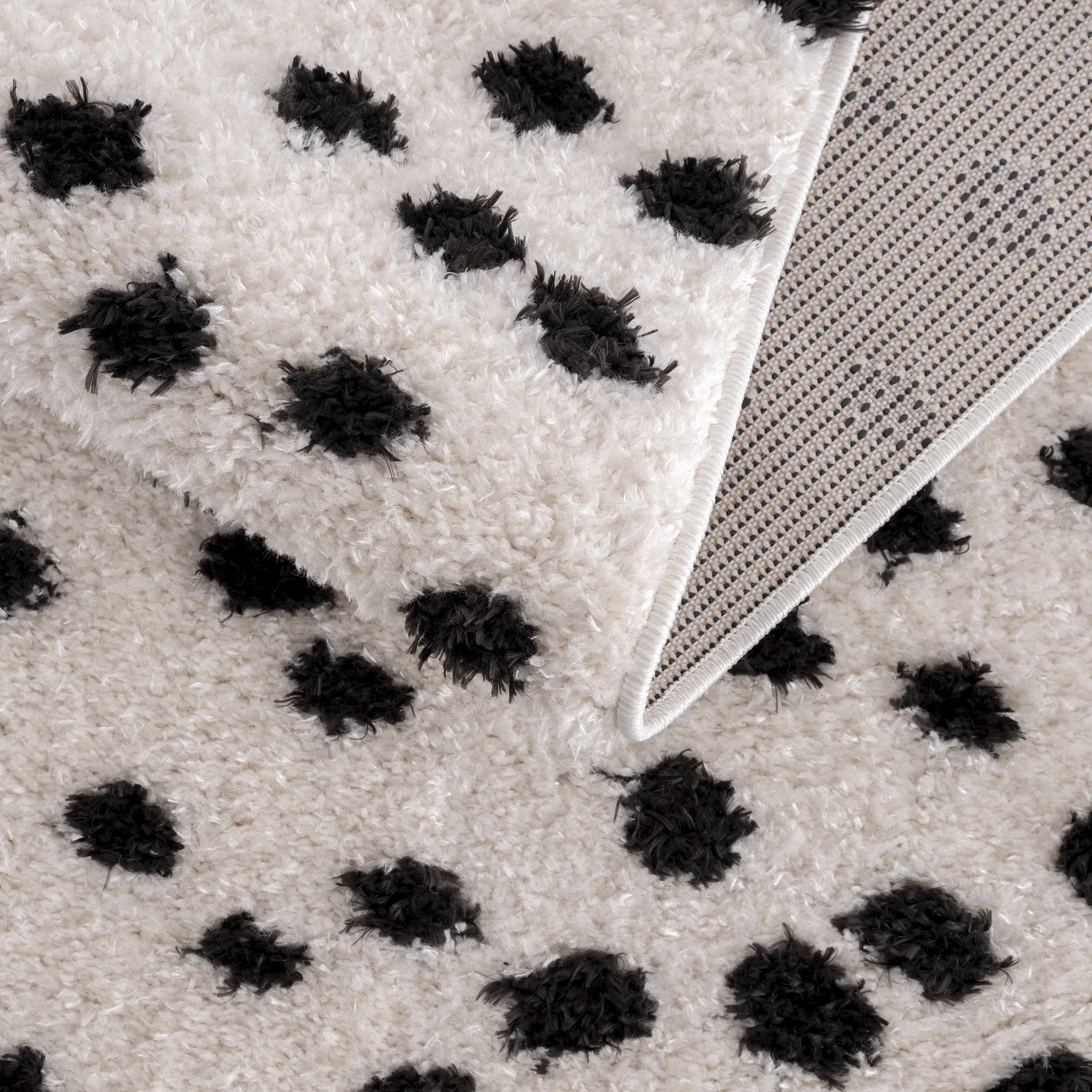 Cansu Black & White Dotted Area Rug - Decor Addict, LLC