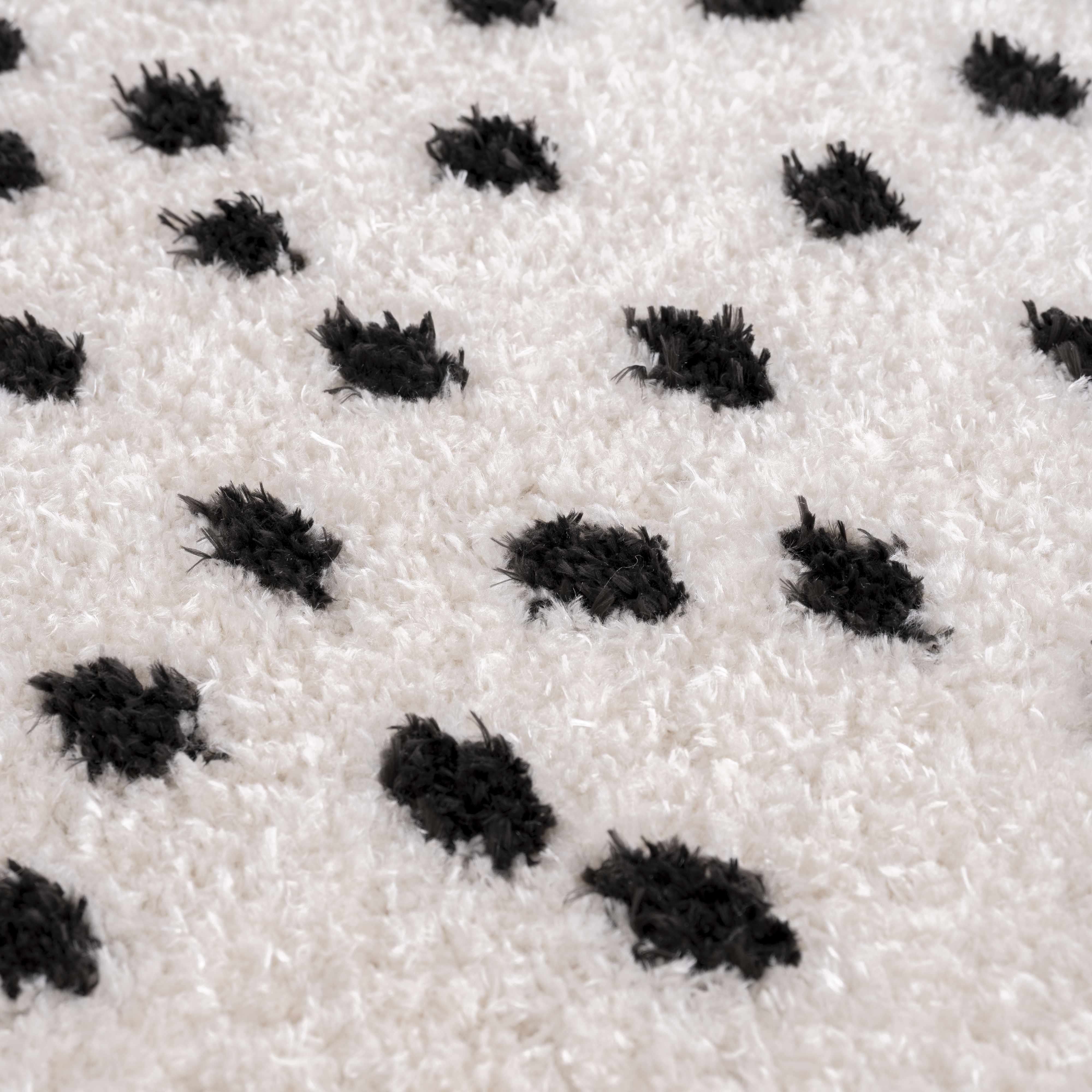 Cansu Black & White Dotted Area Rug - Decor Addict, LLC