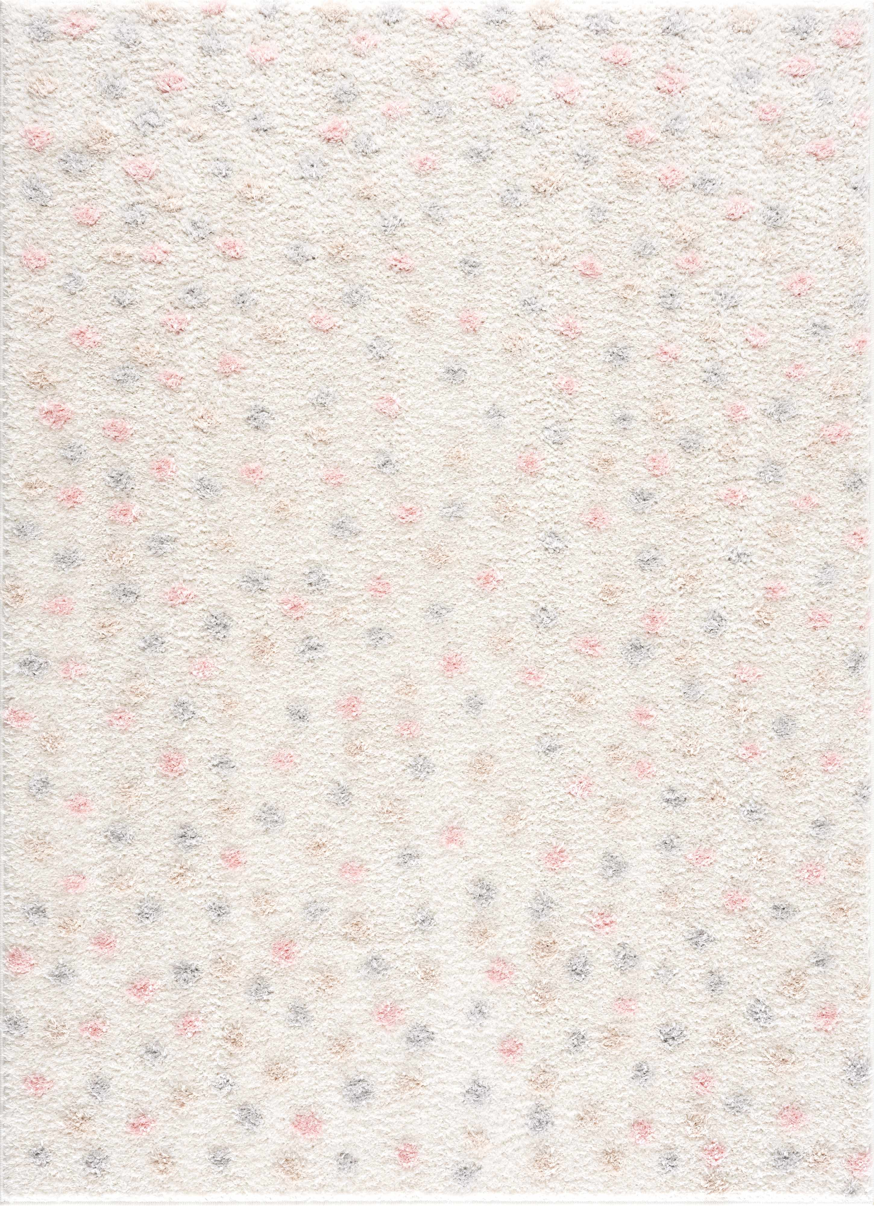Cansu Pink & Cream Dotted Area Rug - Decor Addict, LLC